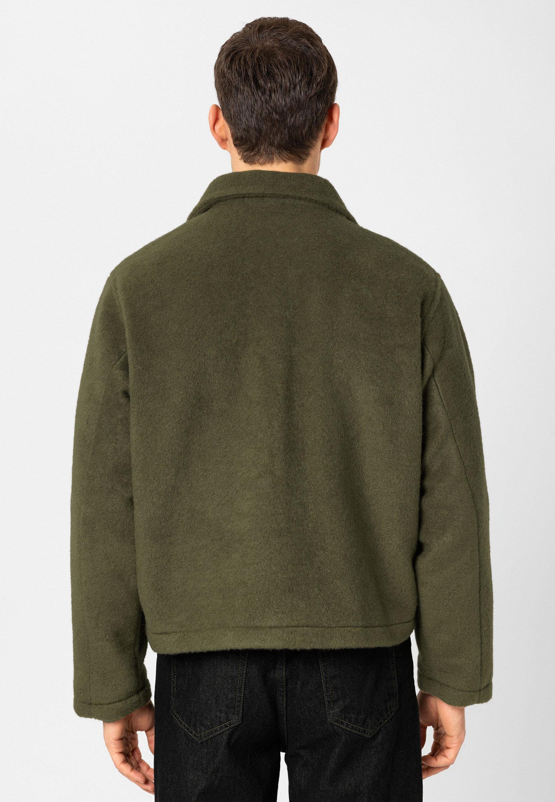 Antioch Haki Relaxed Yumuşak Dokulu Erkek Mont