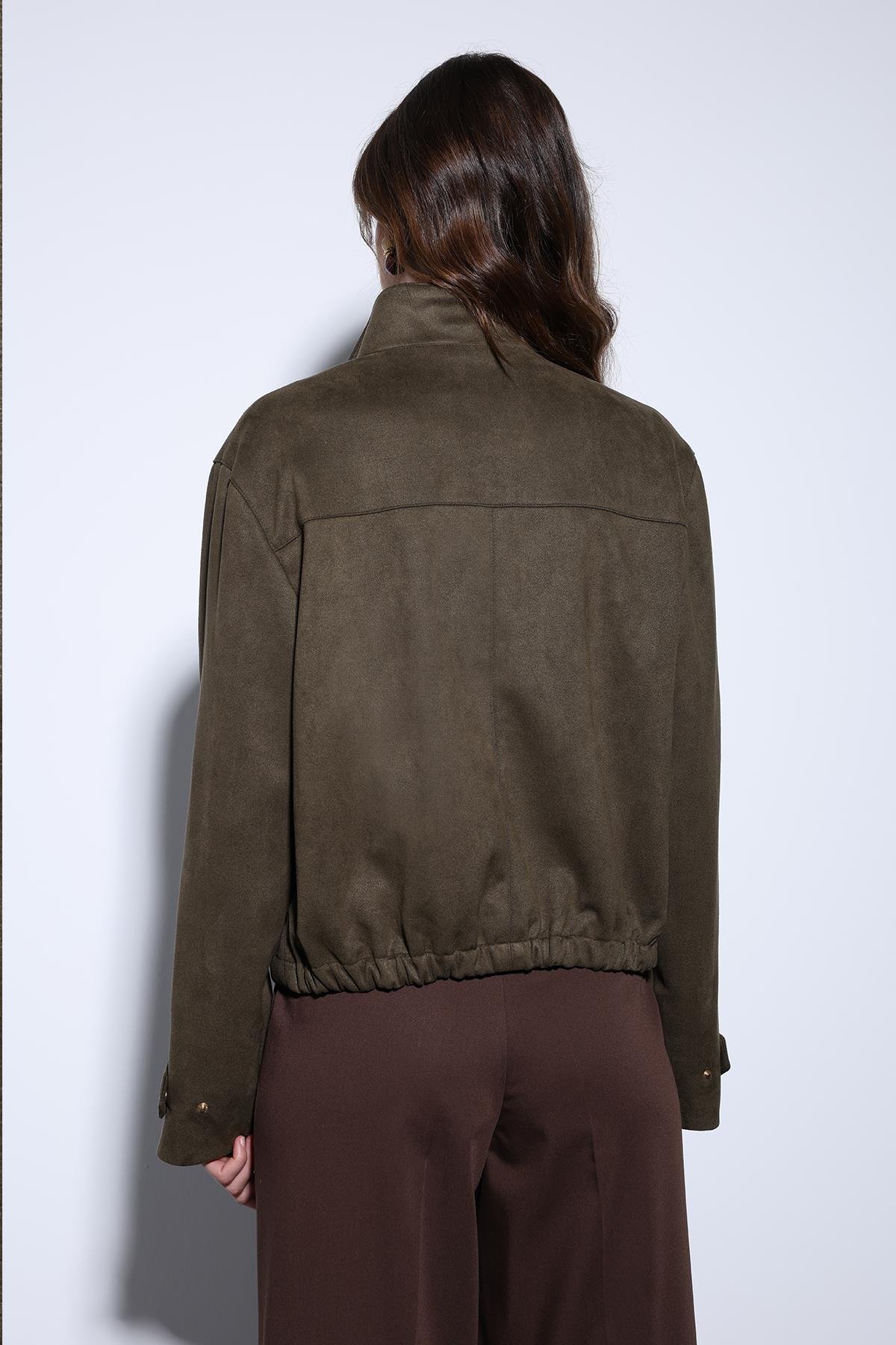 Antioch Haki Süet Bomber Ceket