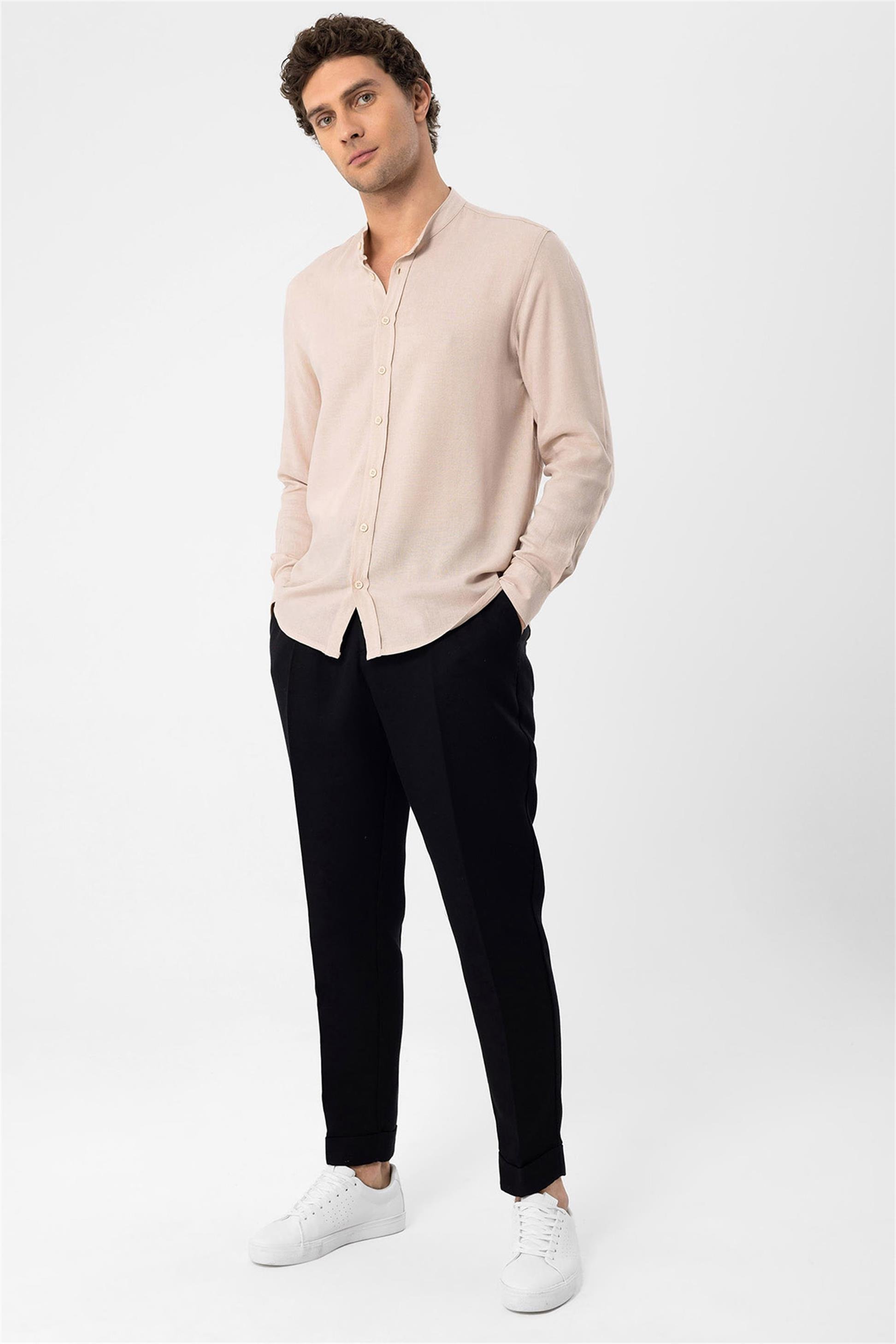 Antioch Men Bej Hakim Yaka Erkek Gömlek