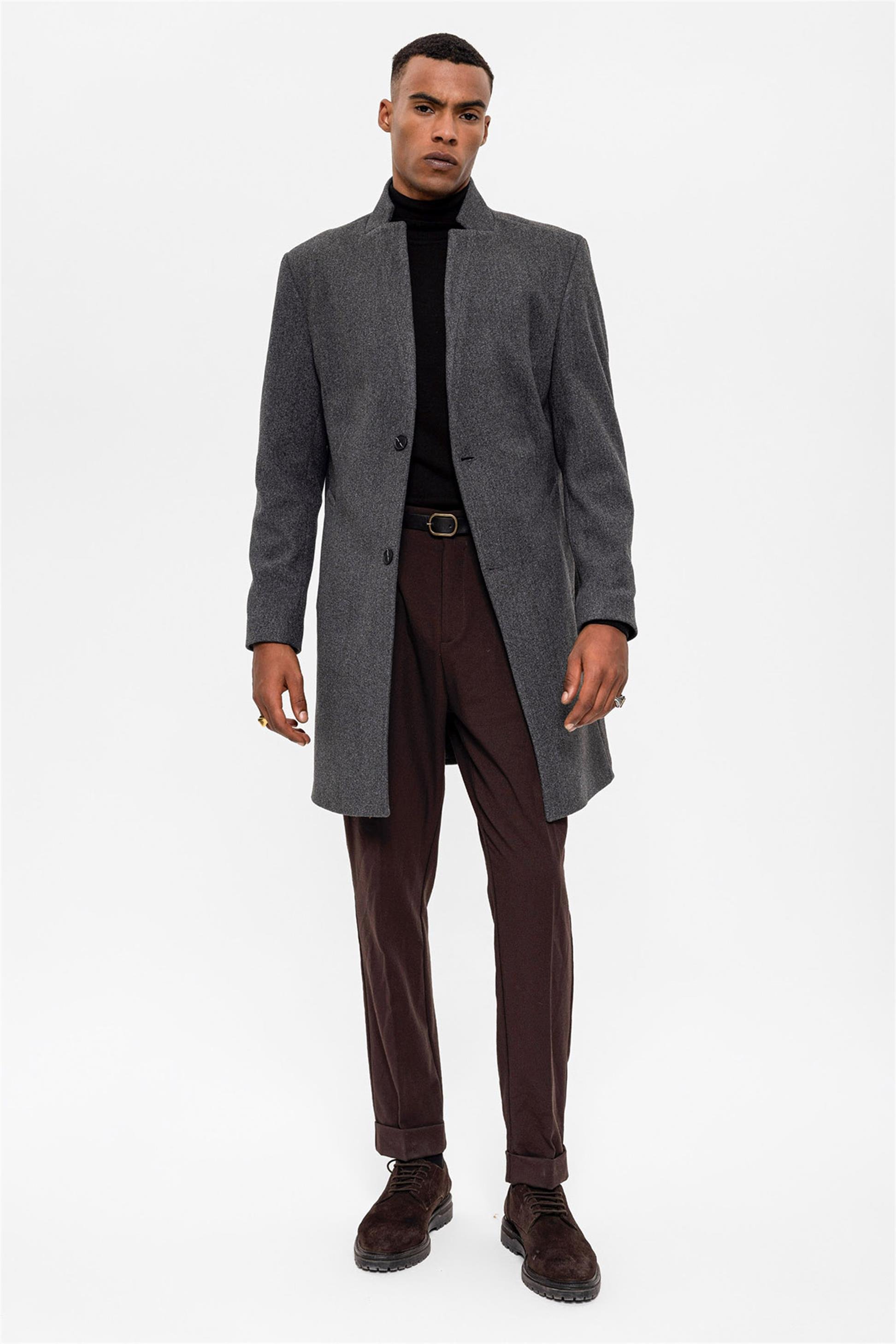 Antioch Antrasit Hakim Yaka Erkek Kaban