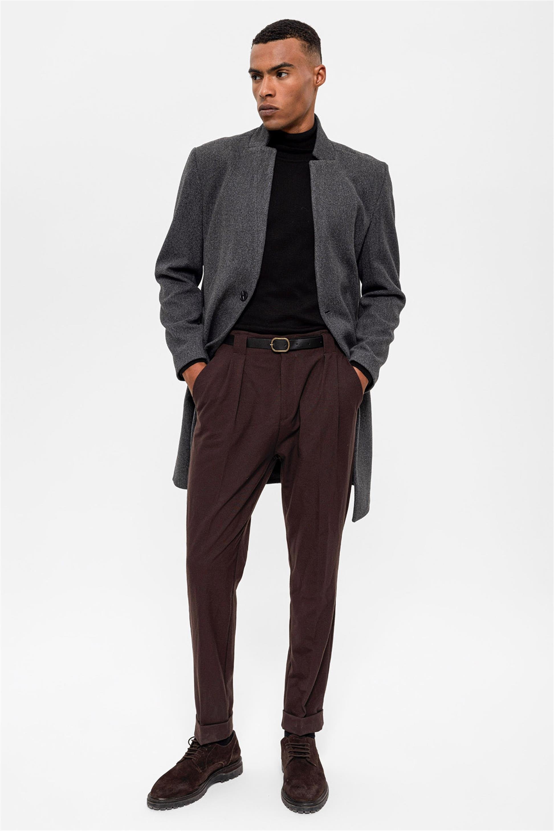 Antioch Antrasit Hakim Yaka Erkek Kaban