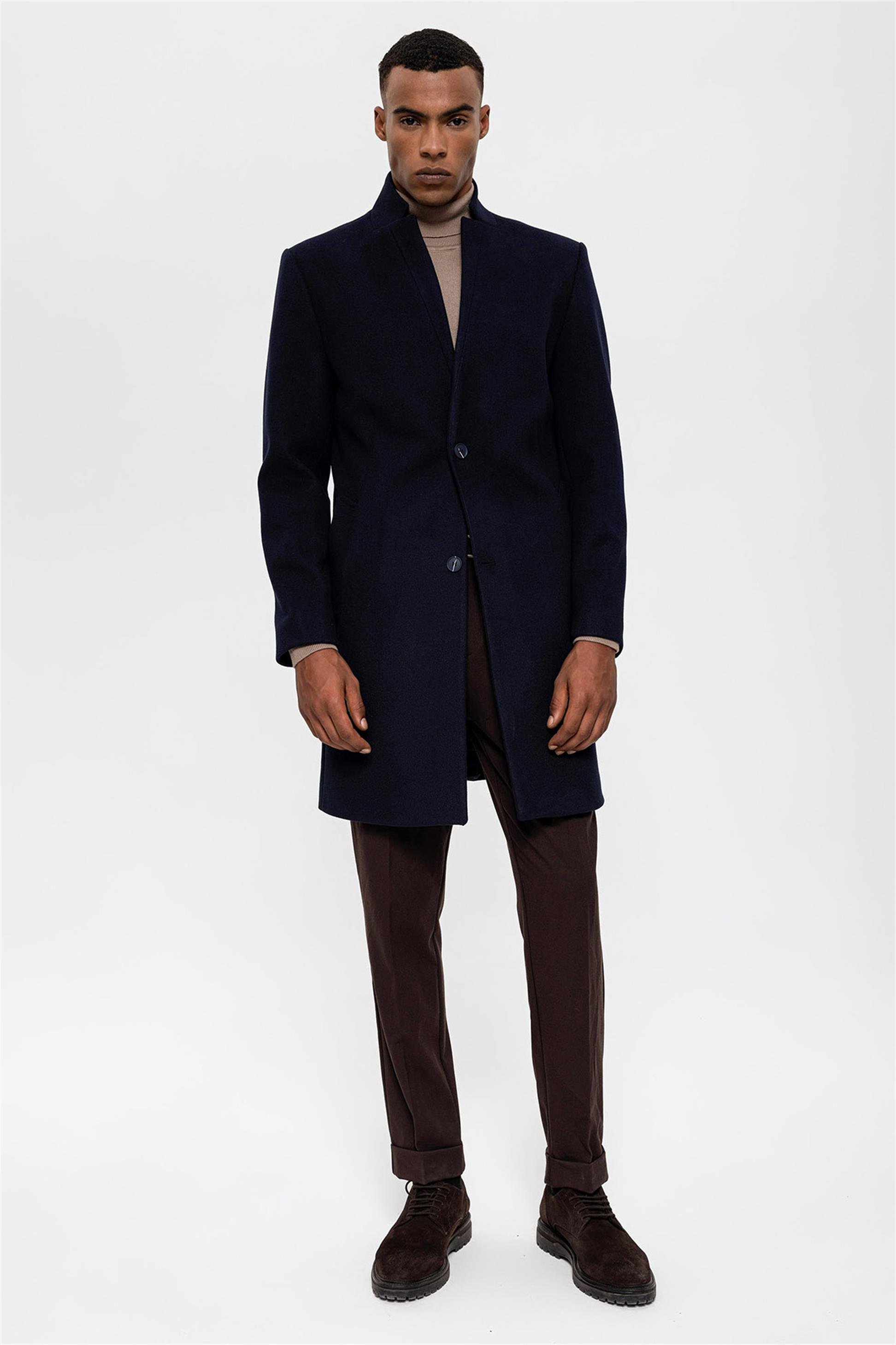 Antioch Lacivert Hakim Yaka Erkek Kaban