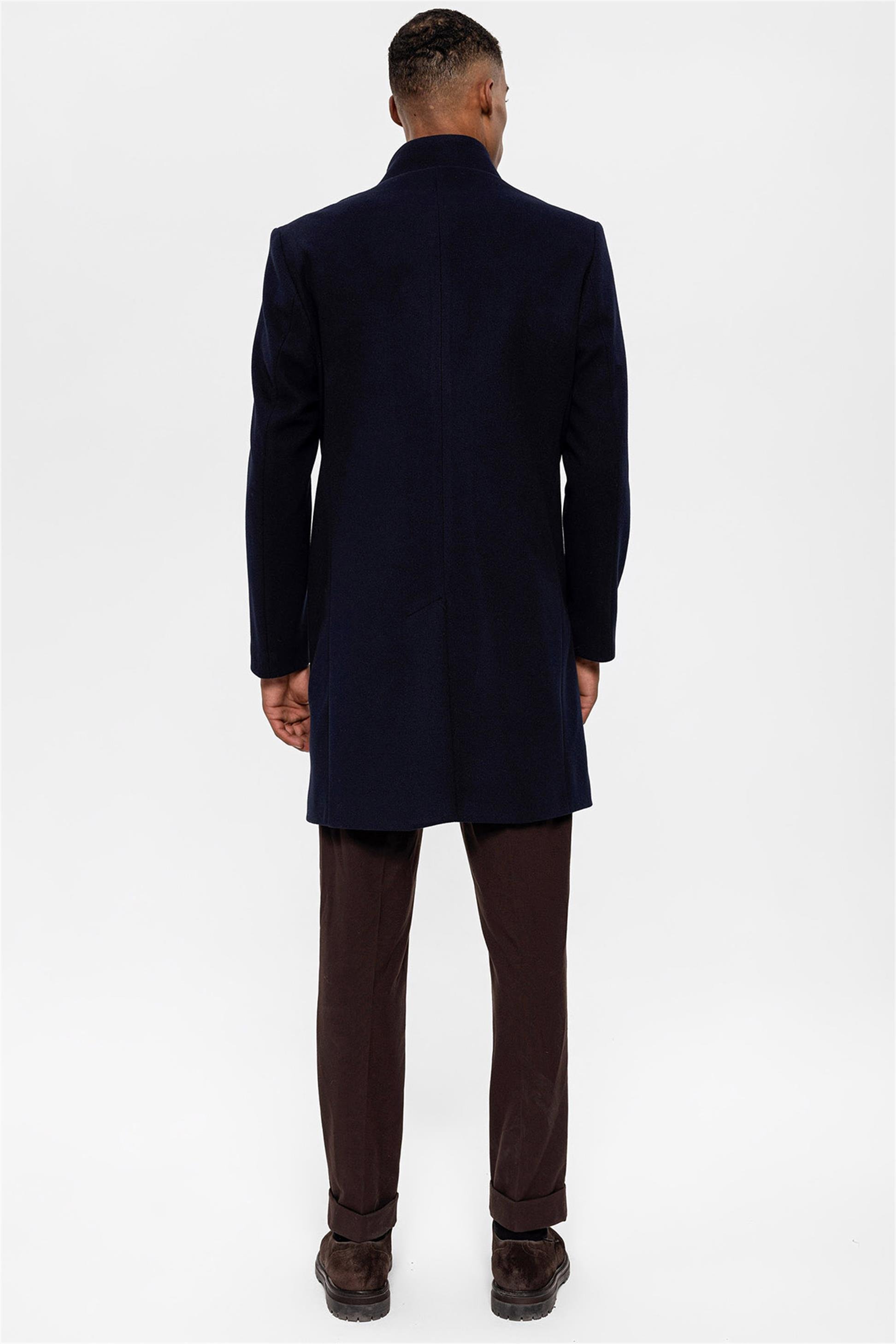 Antioch Lacivert Hakim Yaka Erkek Kaban