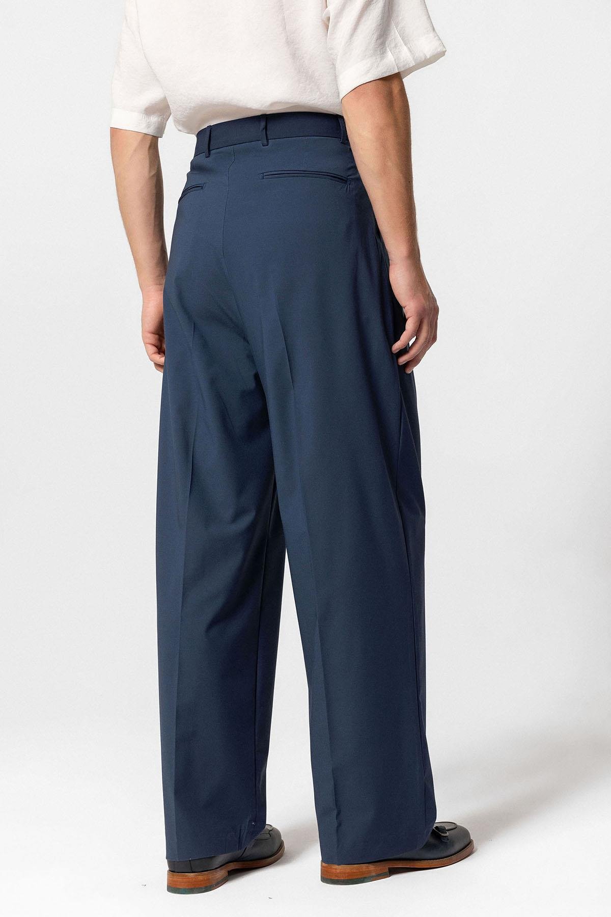 Antioch İndigo Baggy Yüksek Bel Erkek Kumaş Pantolon