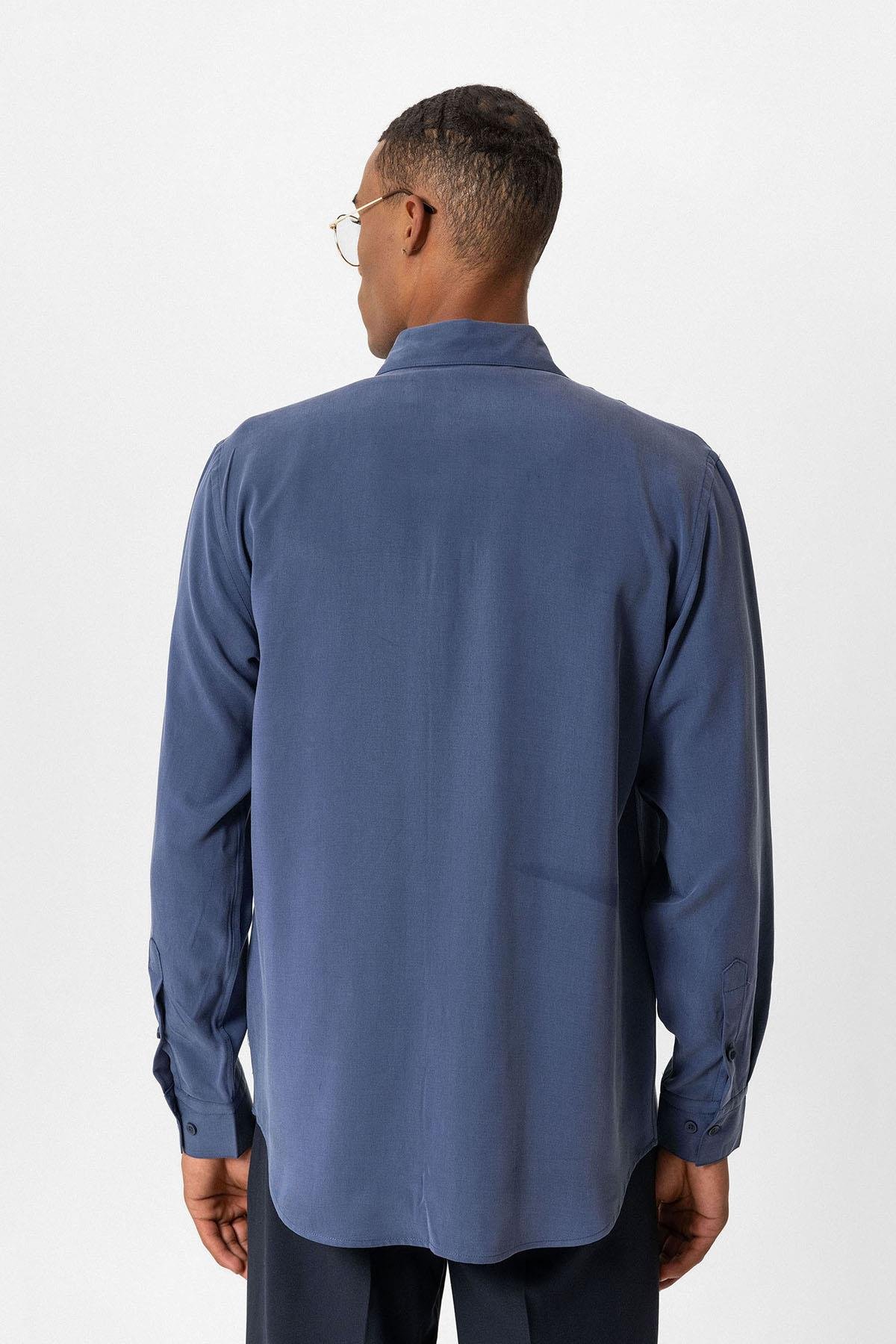 Antioch İndigo Teknik Regular Fit Erkek Gömlek