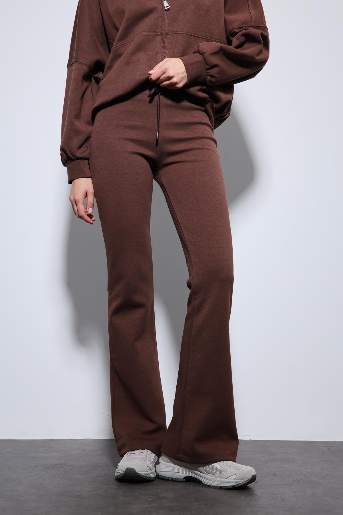 Antioch Kahve Bomber Ceket ve İspanyol Paça Eşofman Takım