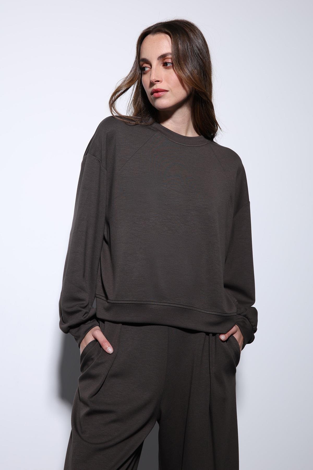 Antioch Kahve Geniş Paça Relaxed Kadın Takım