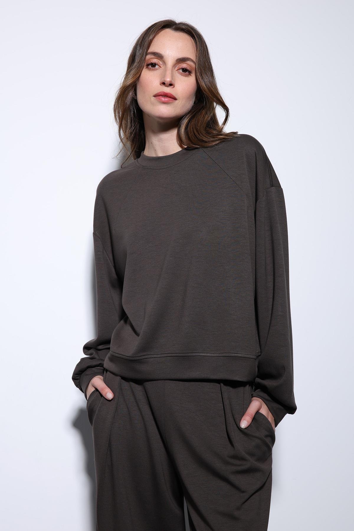 Antioch Kahve Geniş Paça Relaxed Kadın Takım