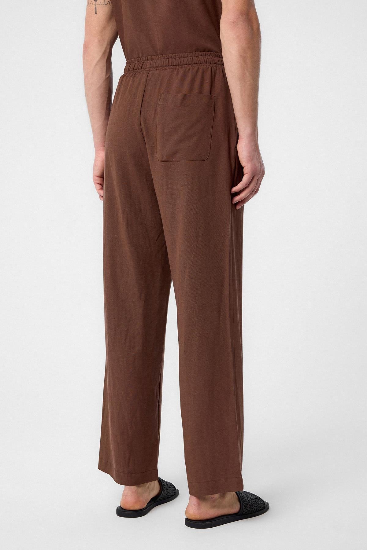 Antioch Kahve Keten Karışımlı Jogger Erkek Pantolon