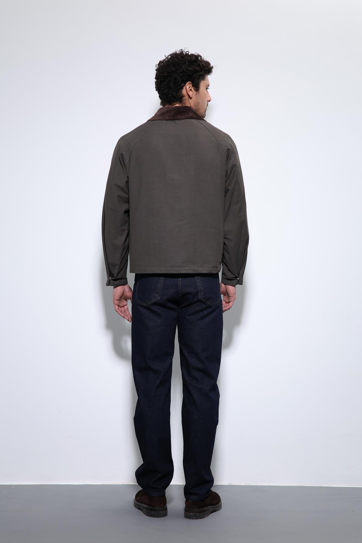 Antioch Kahve Kontrast Yaka Erkek Ceket