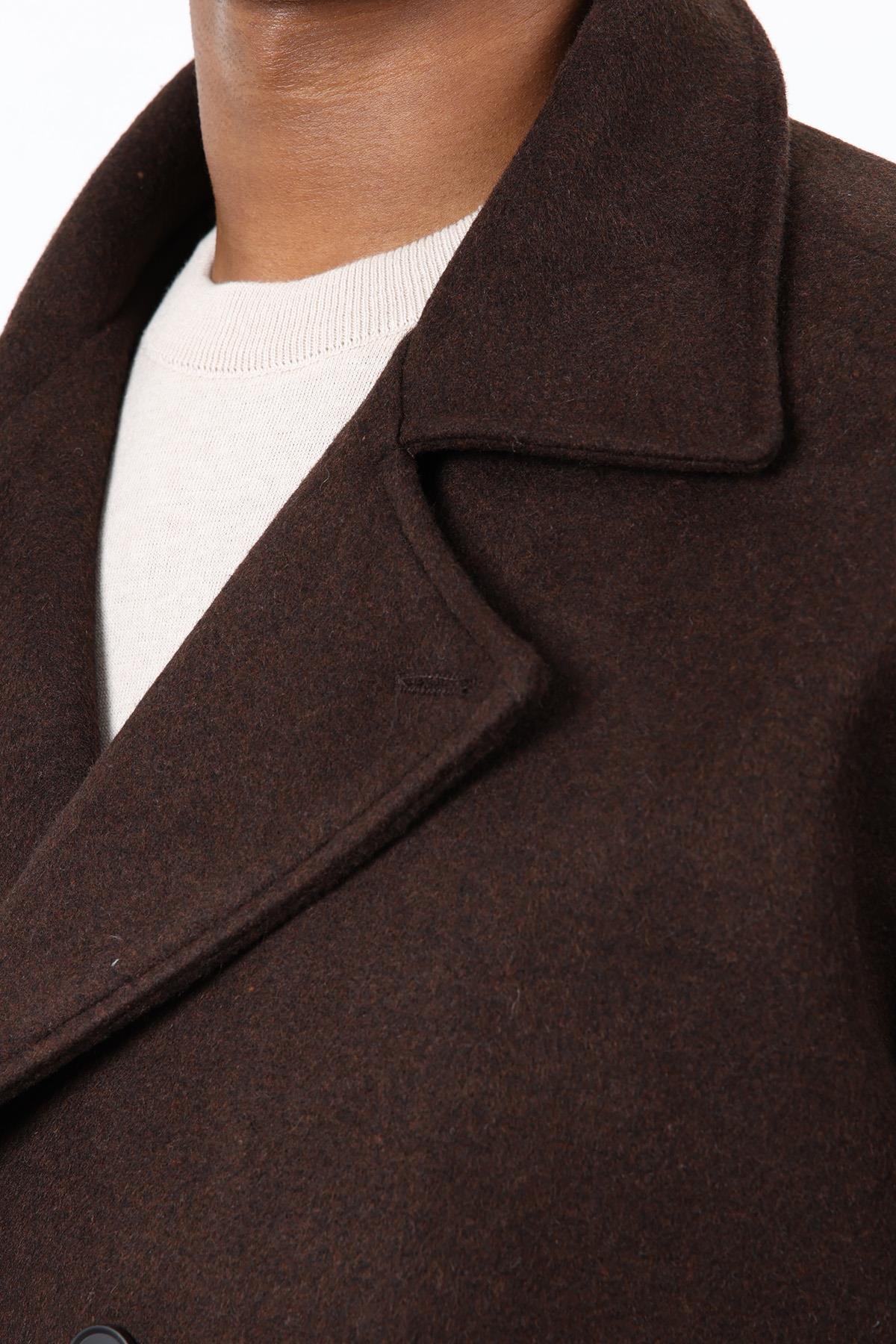 Antioch Kahve Kruvaze Kapama Kısa Erkek Kaban