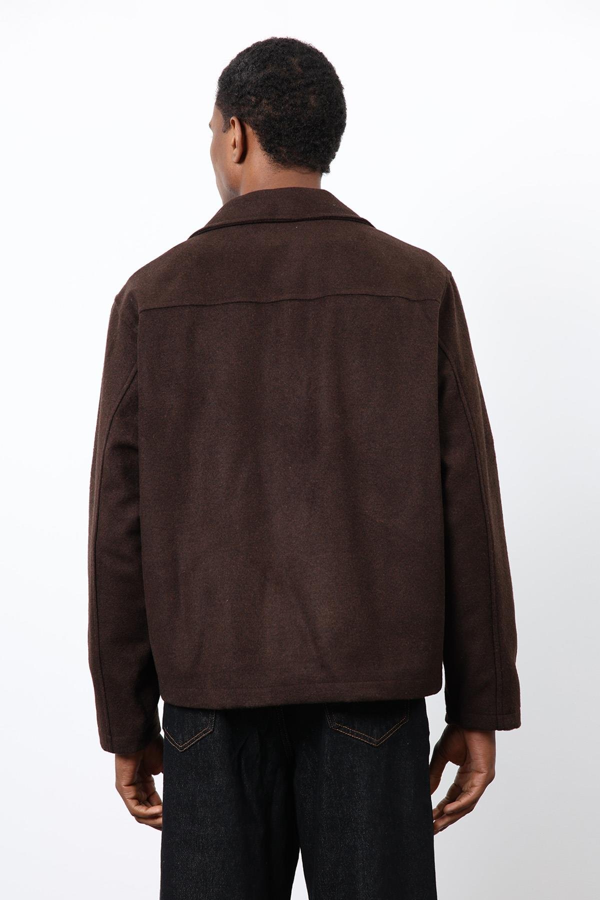 Antioch Kahve Kruvaze Kapama Kısa Erkek Kaban