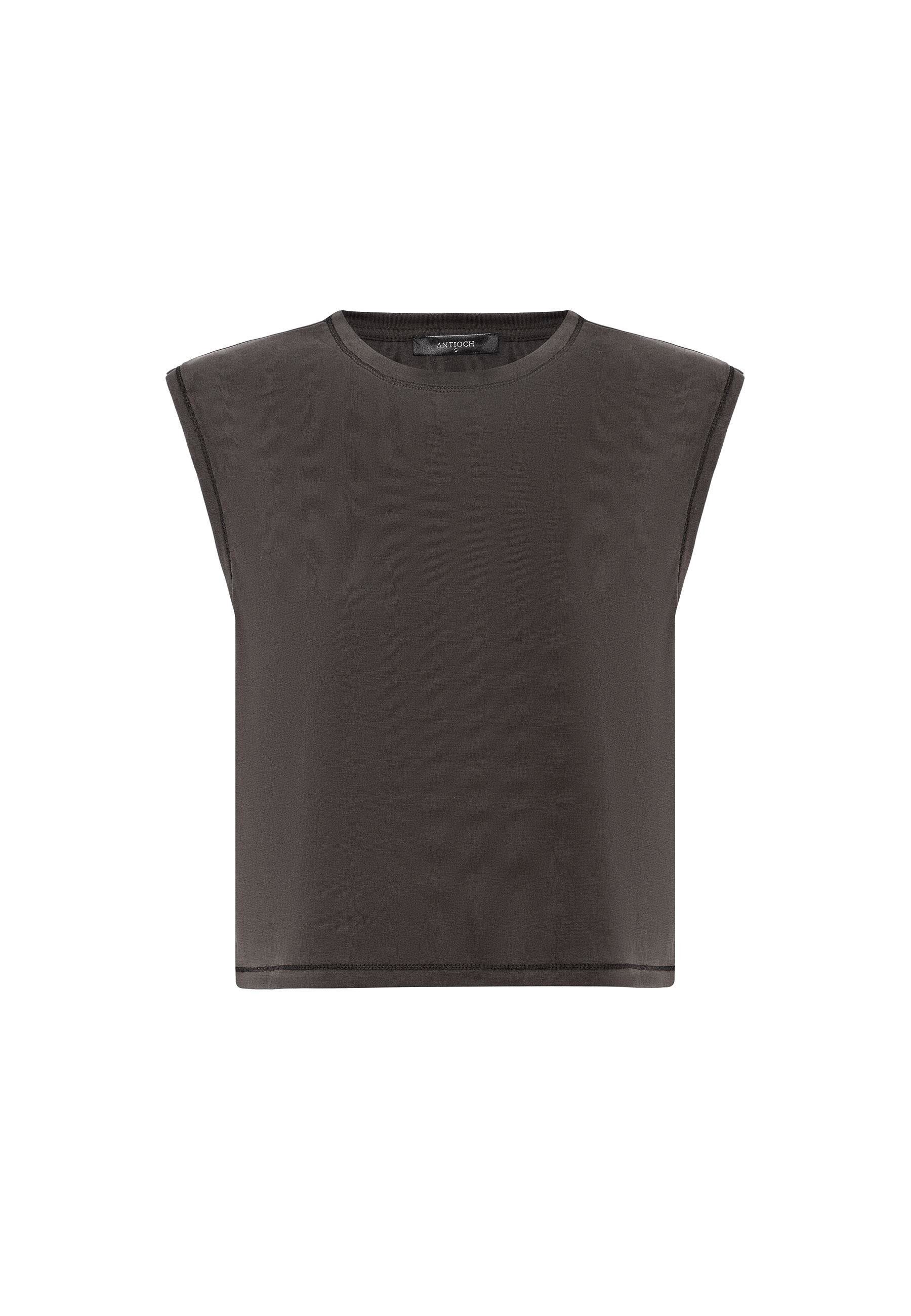 Antioch Kahve Modal Kumaş Kadın T-Shirt