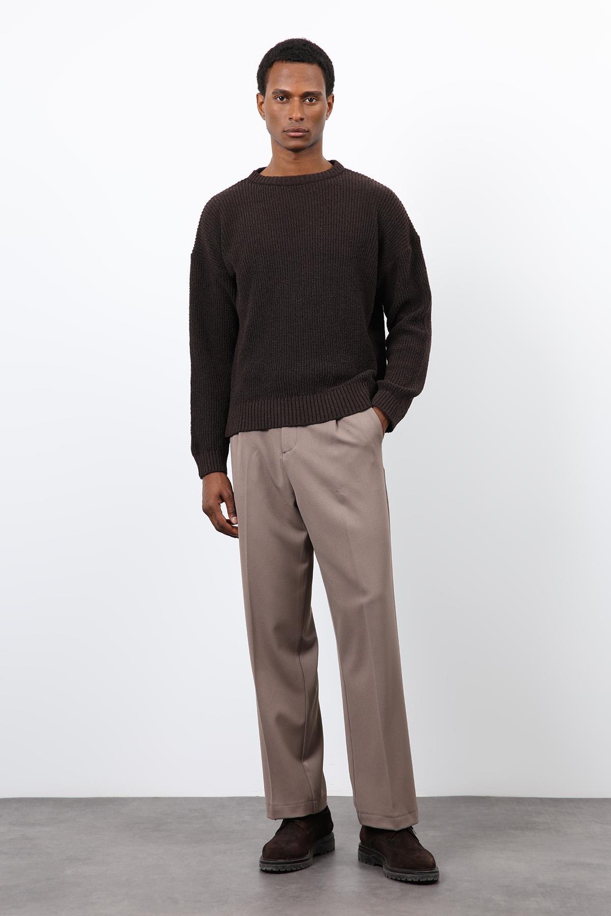 Antioch Kahve Örme Triko Erkek Kazak