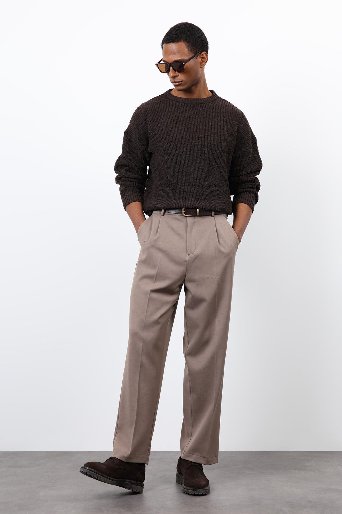 Antioch Kahve Örme Triko Erkek Kazak