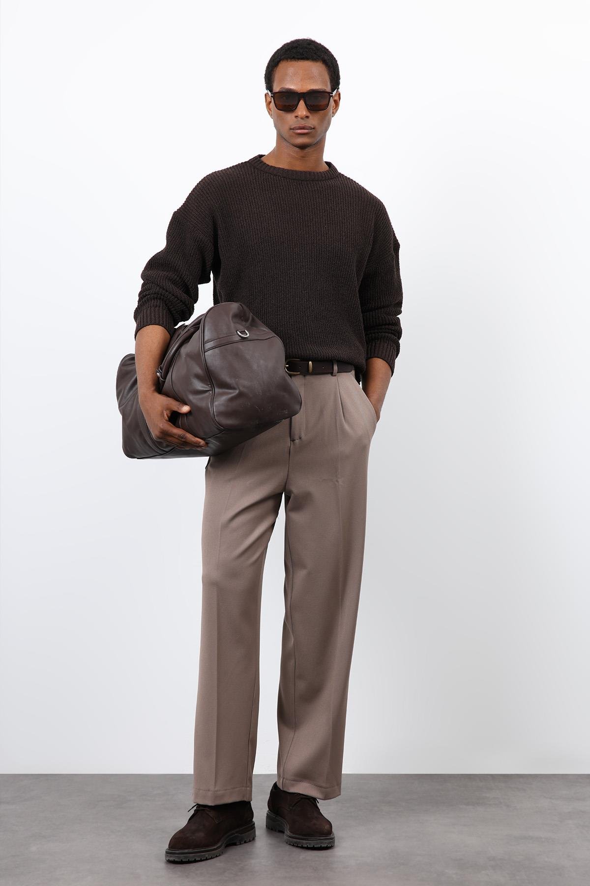 Antioch Kahve Örme Triko Erkek Kazak