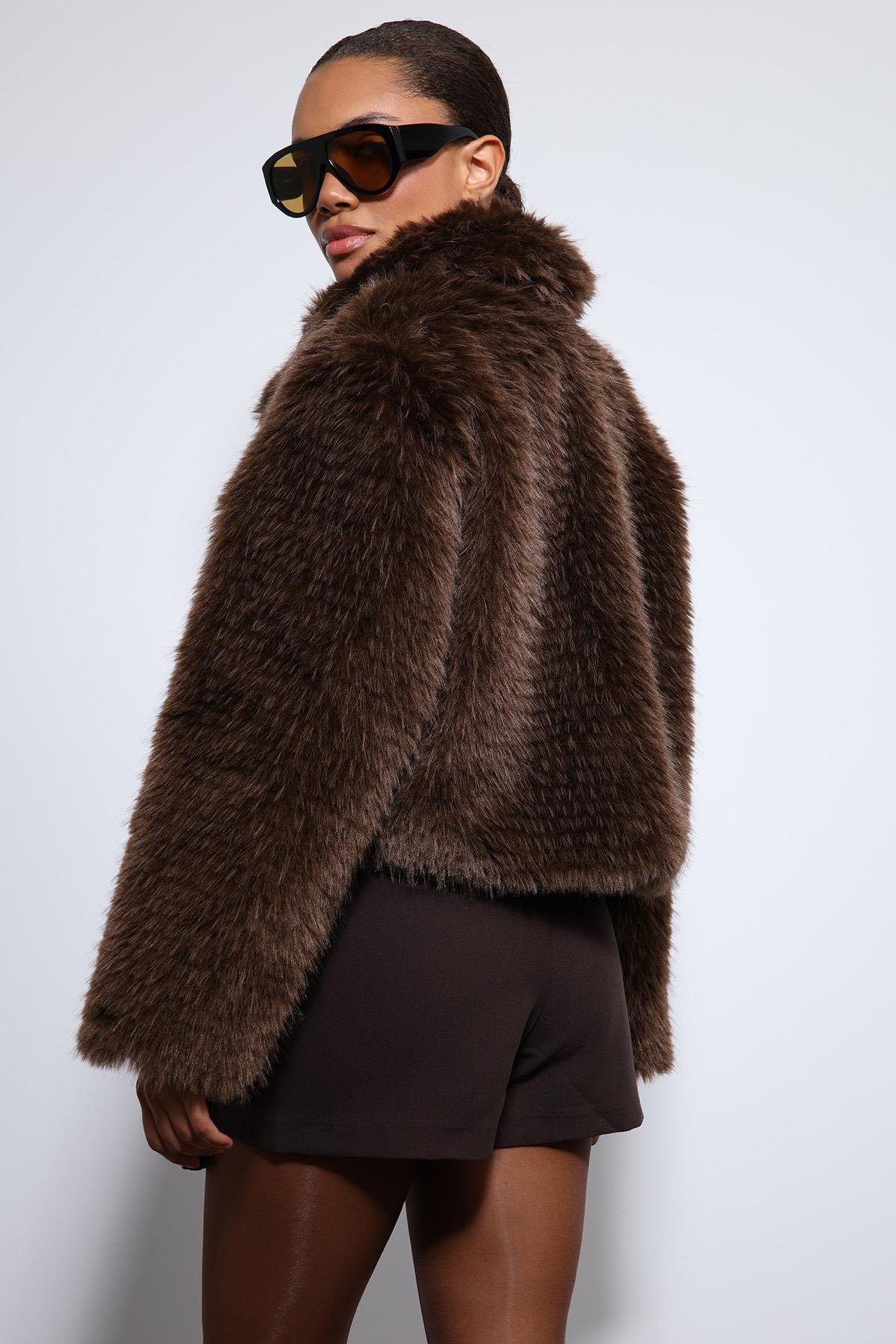 Antioch Kahve Peluş Görünümlü Mont