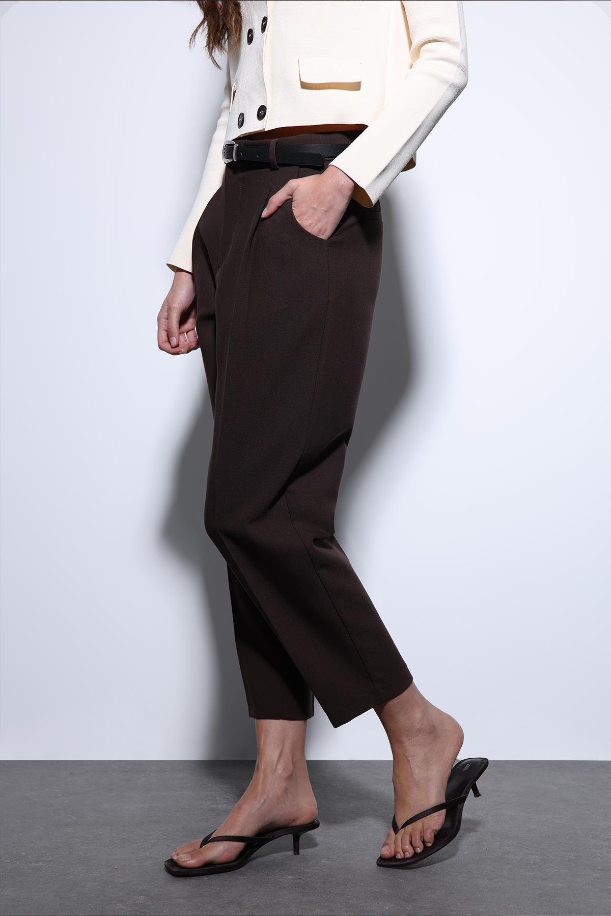 Antioch Kahve Pensli Kadın Pantolon