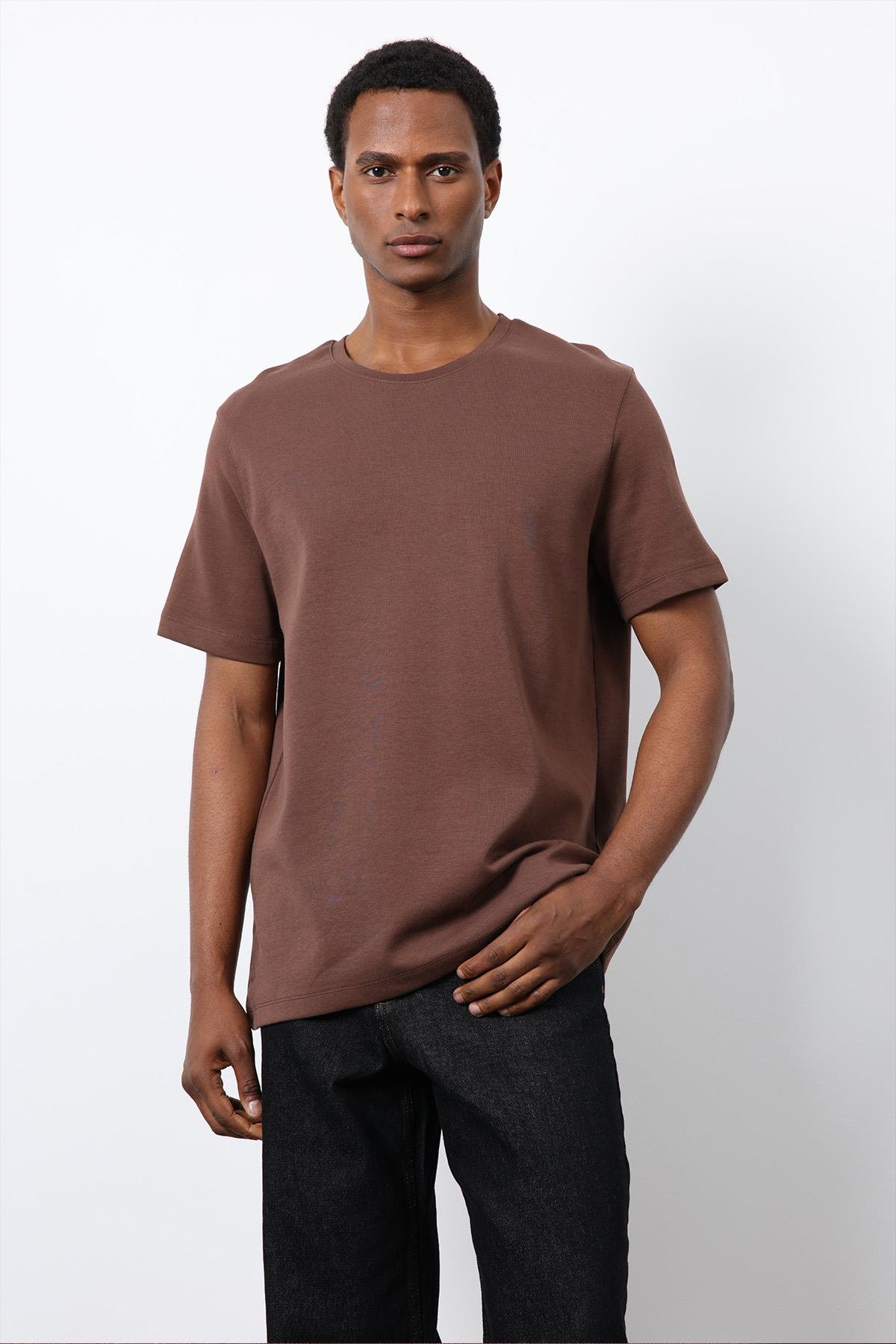 Antioch Kahve Regular Fit Basic Erkek T-Shirt