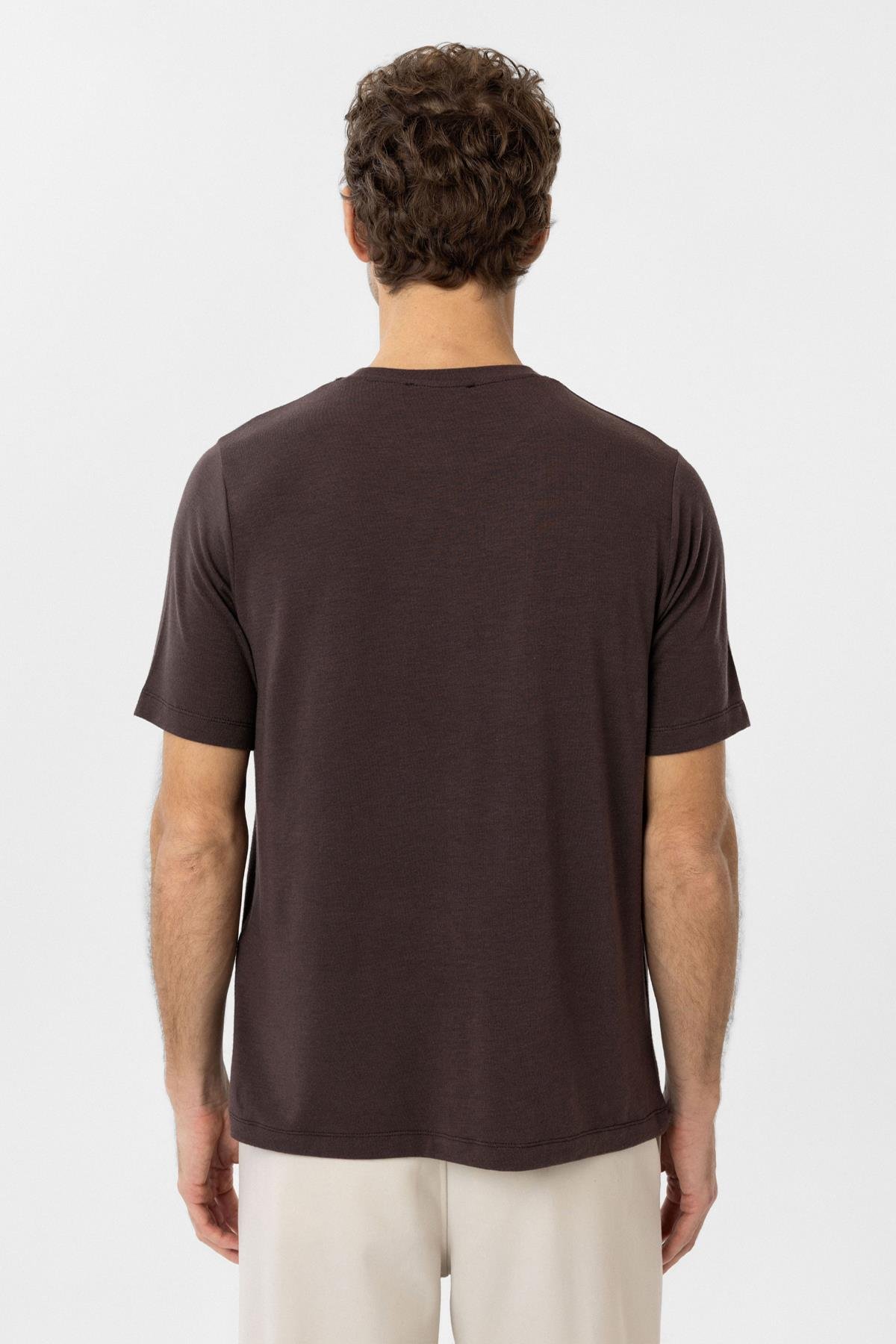 Antioch Kahve Regular Fit Basic Erkek T-Shirt