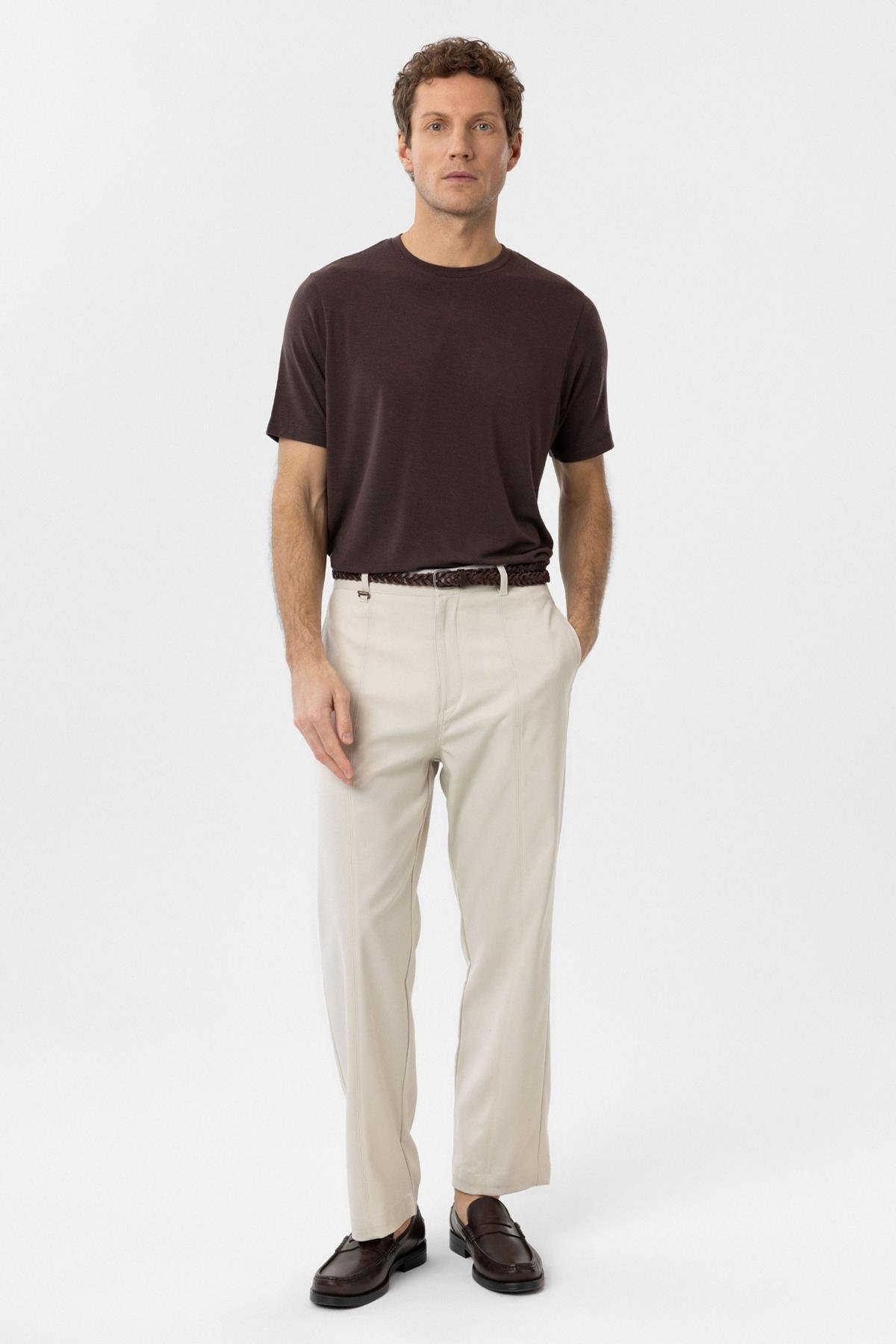 Antioch Kahve Regular Fit Basic Erkek T-Shirt