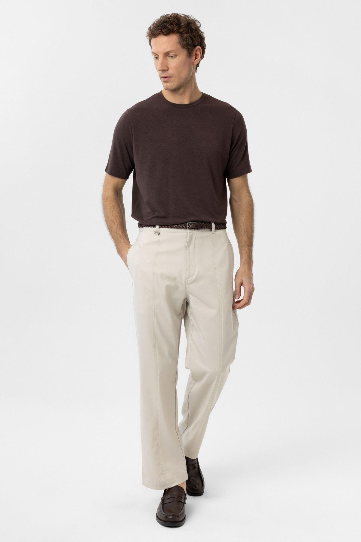 Antioch Kahve Regular Fit Basic Erkek T-Shirt