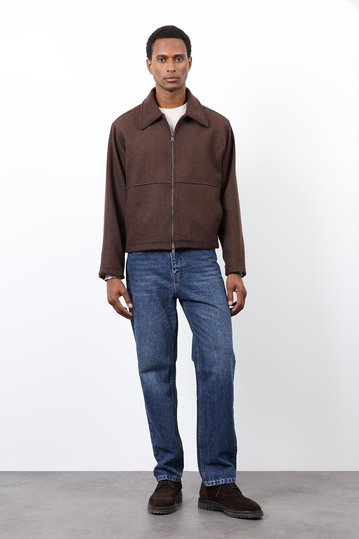 Antioch Kahve Regular Fit Dokulu Erkek Mont