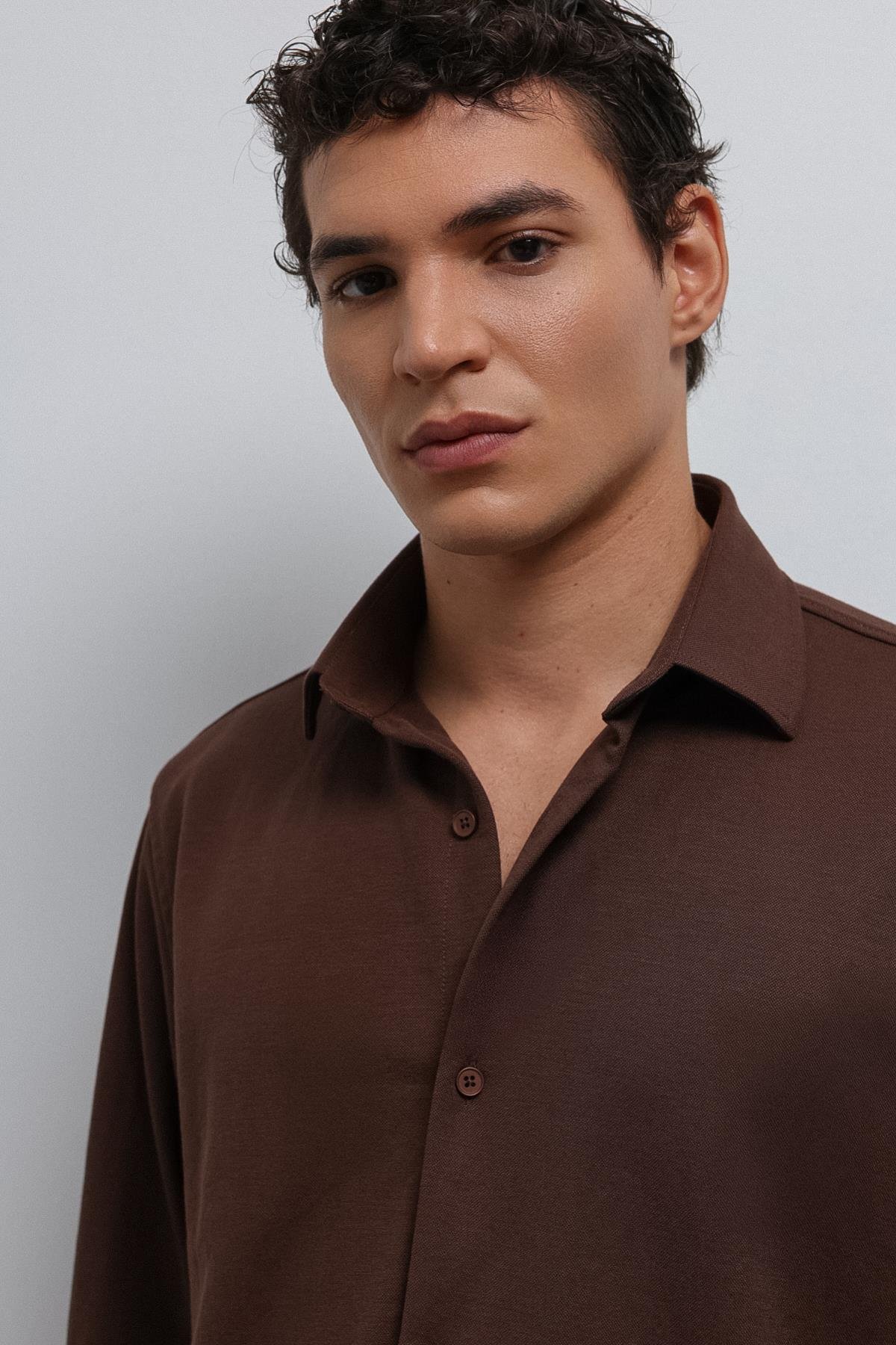 Antioch Kahve Relax Fit Erkek Gömlek