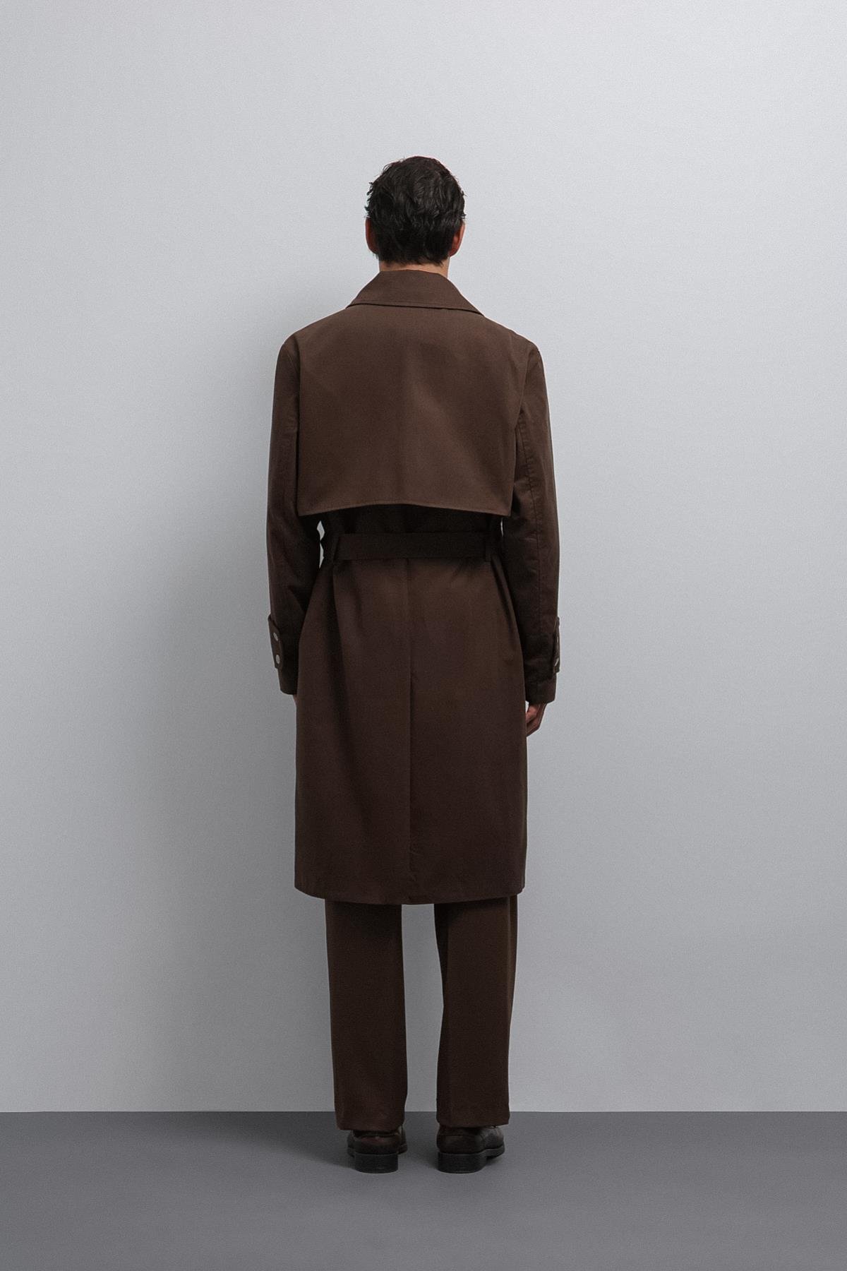 Antioch Kahve Relax Fit Erkek Trençkot