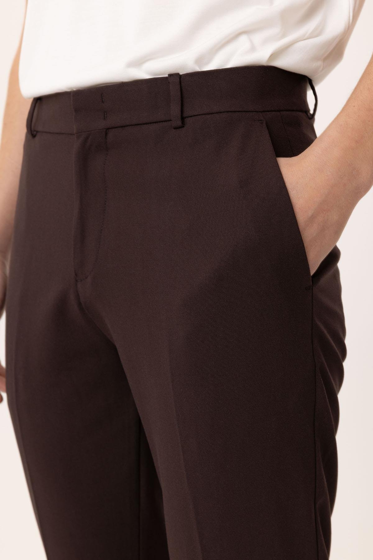 Antioch Kahve Slim Fit Comfort Erkek Pantolon