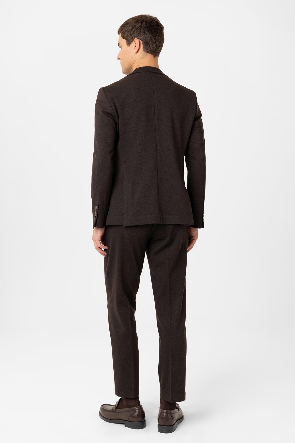 Antioch Kahve Slim Fit Comfort Erkek Takım