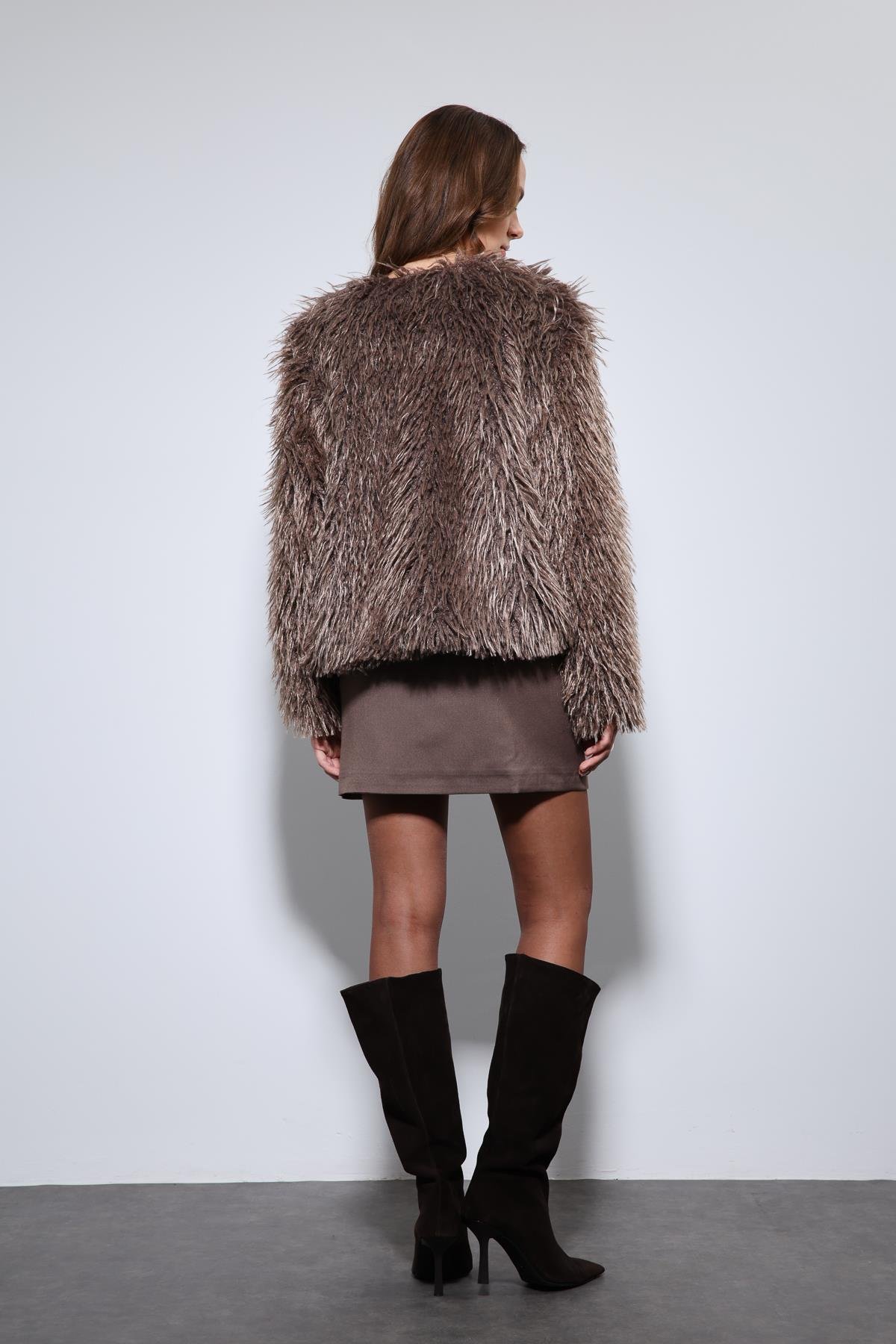 Antioch Kahve Suni Kürk Mont