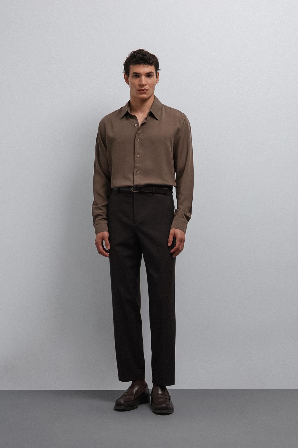 Antioch Kahve Tapared Fit Erkek Pantolon