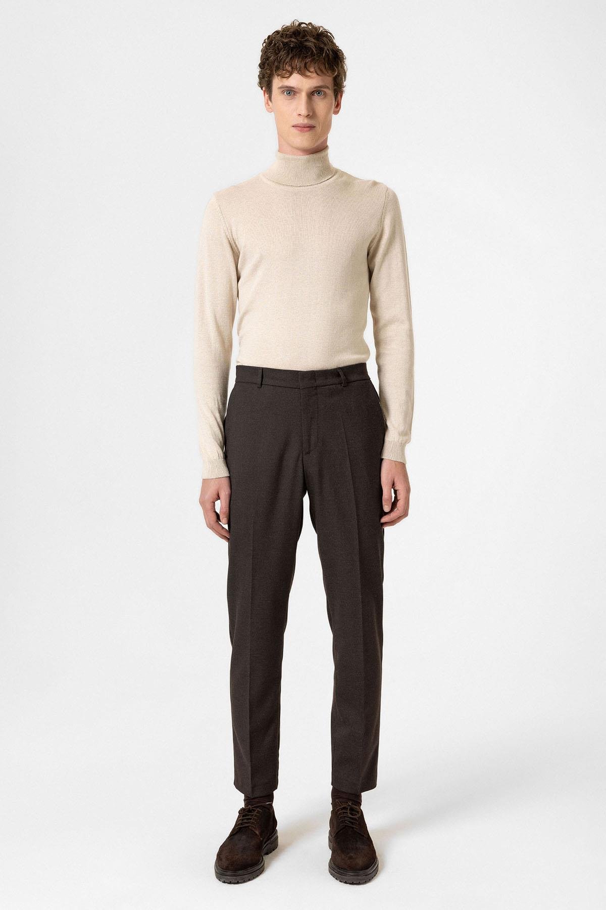 Antioch Kahve Yüksek Bel Klasik Erkek Pantolon