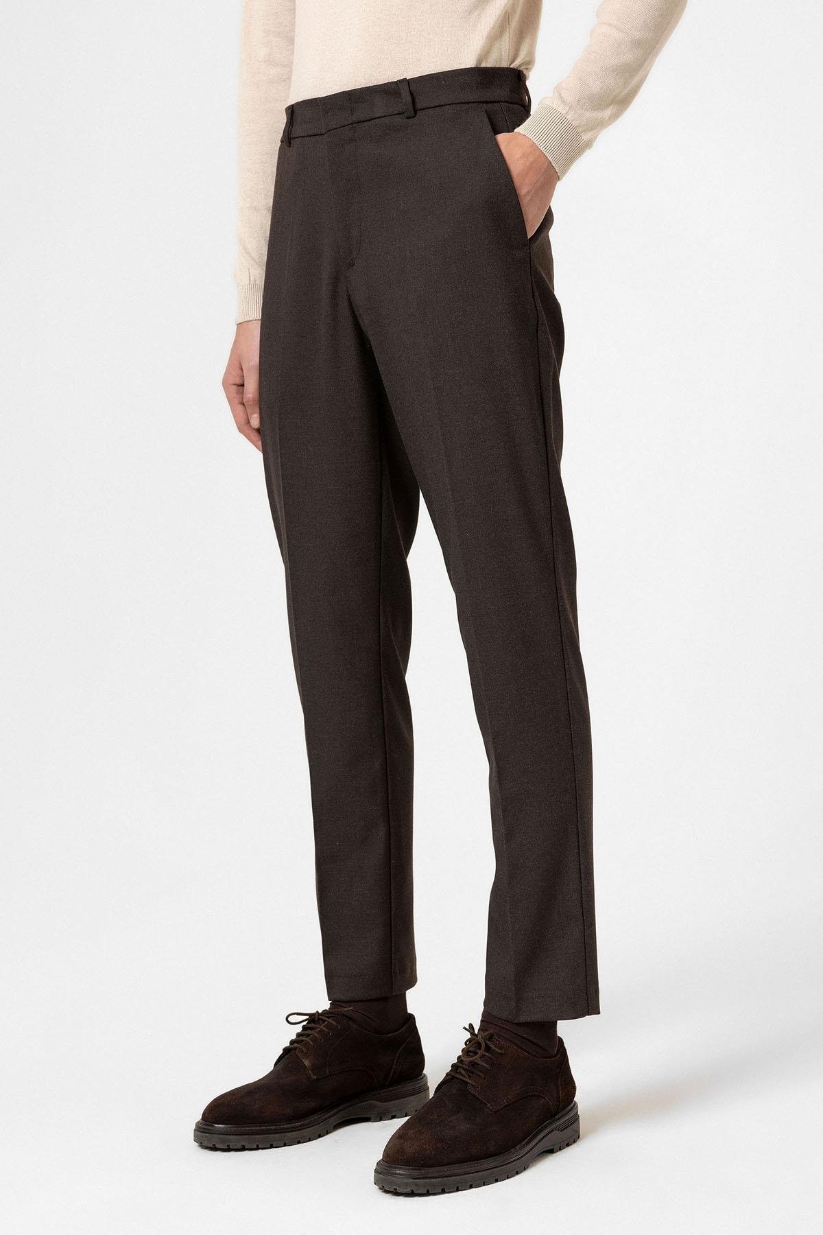 Antioch Kahve Yüksek Bel Klasik Erkek Pantolon