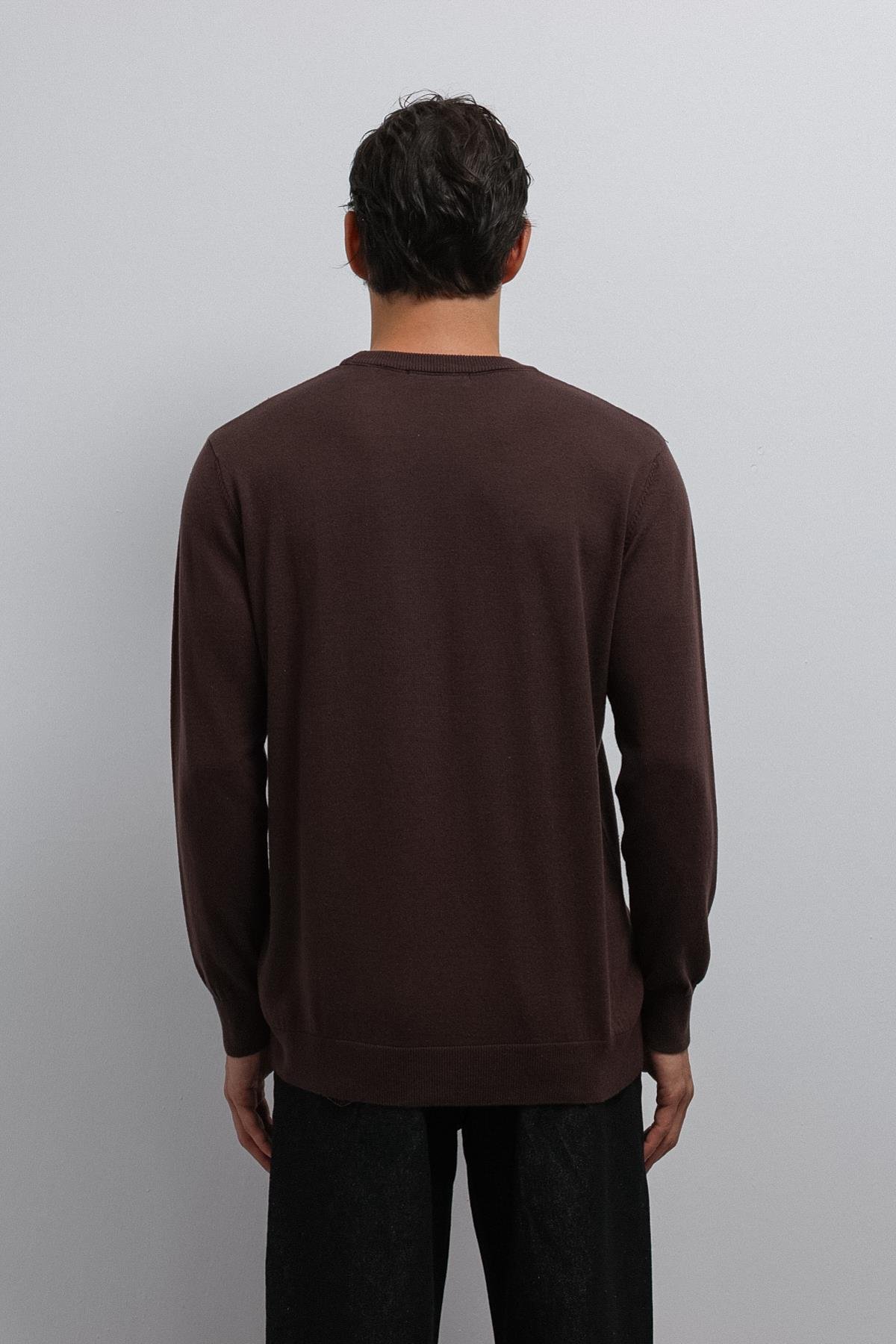 Antioch Kahve Yumuşak Dokulu Basic Erkek Kazak