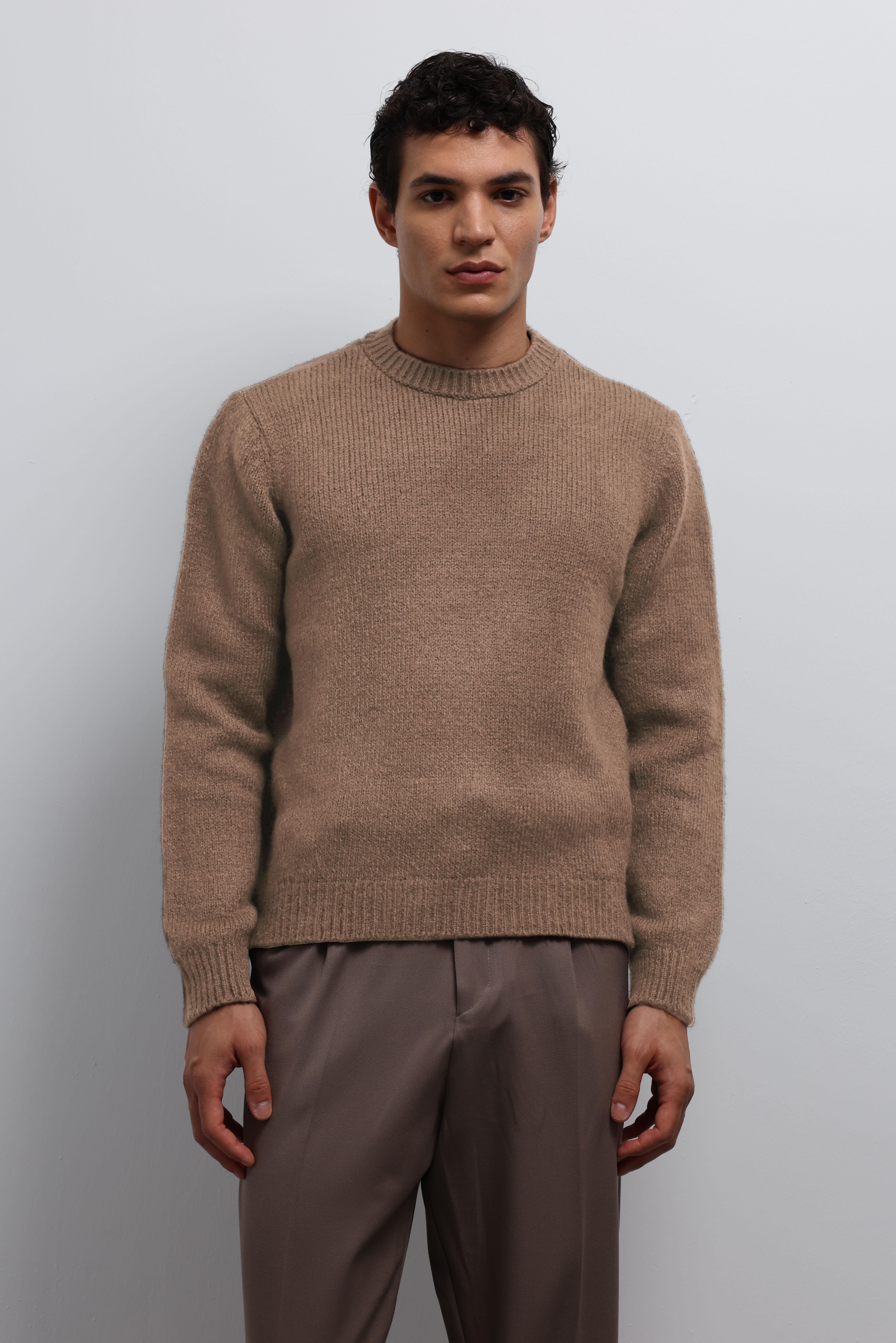 Antioch Kahve Yumuşak Dokulu Erkek Kazak