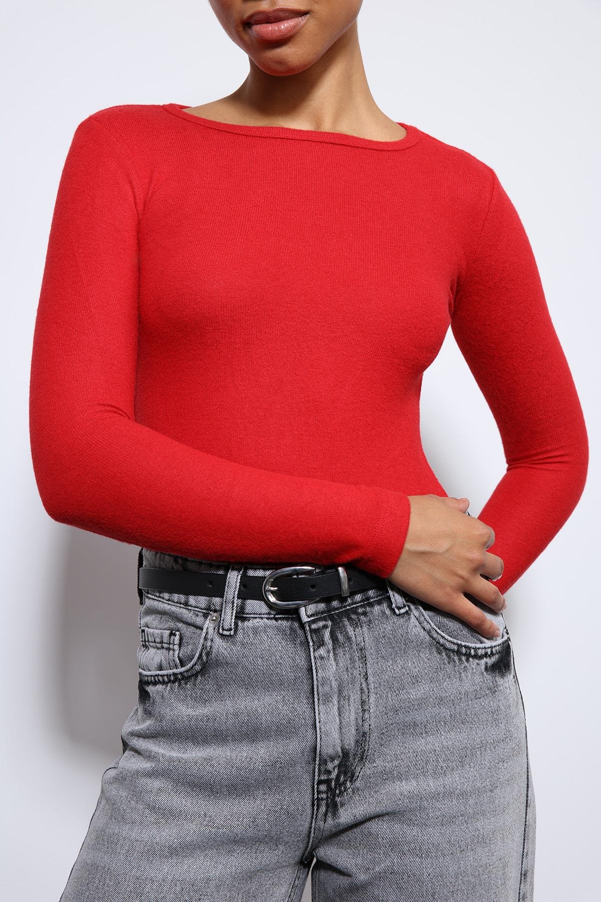 Antioch Kırmızı Basic Uzun Kollu T-Shirt