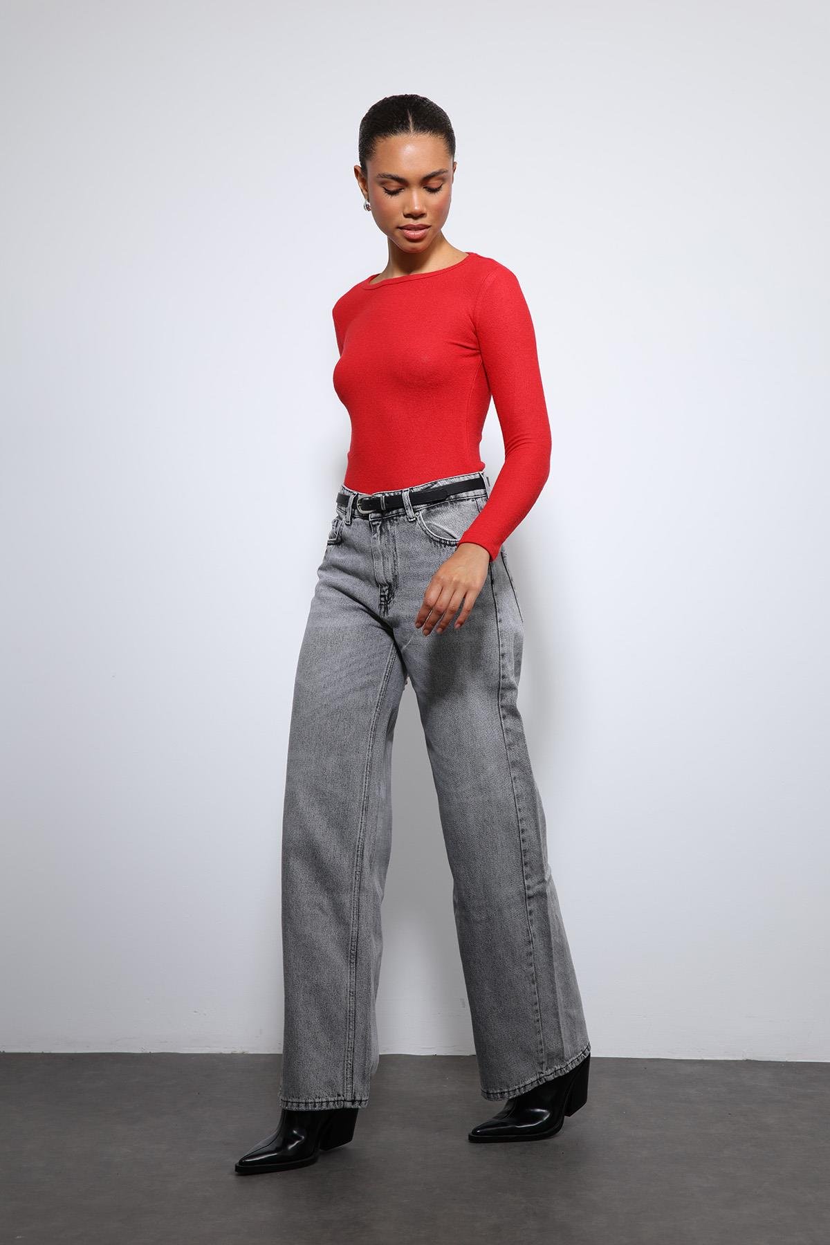 Antioch Kırmızı Basic Uzun Kollu T-Shirt