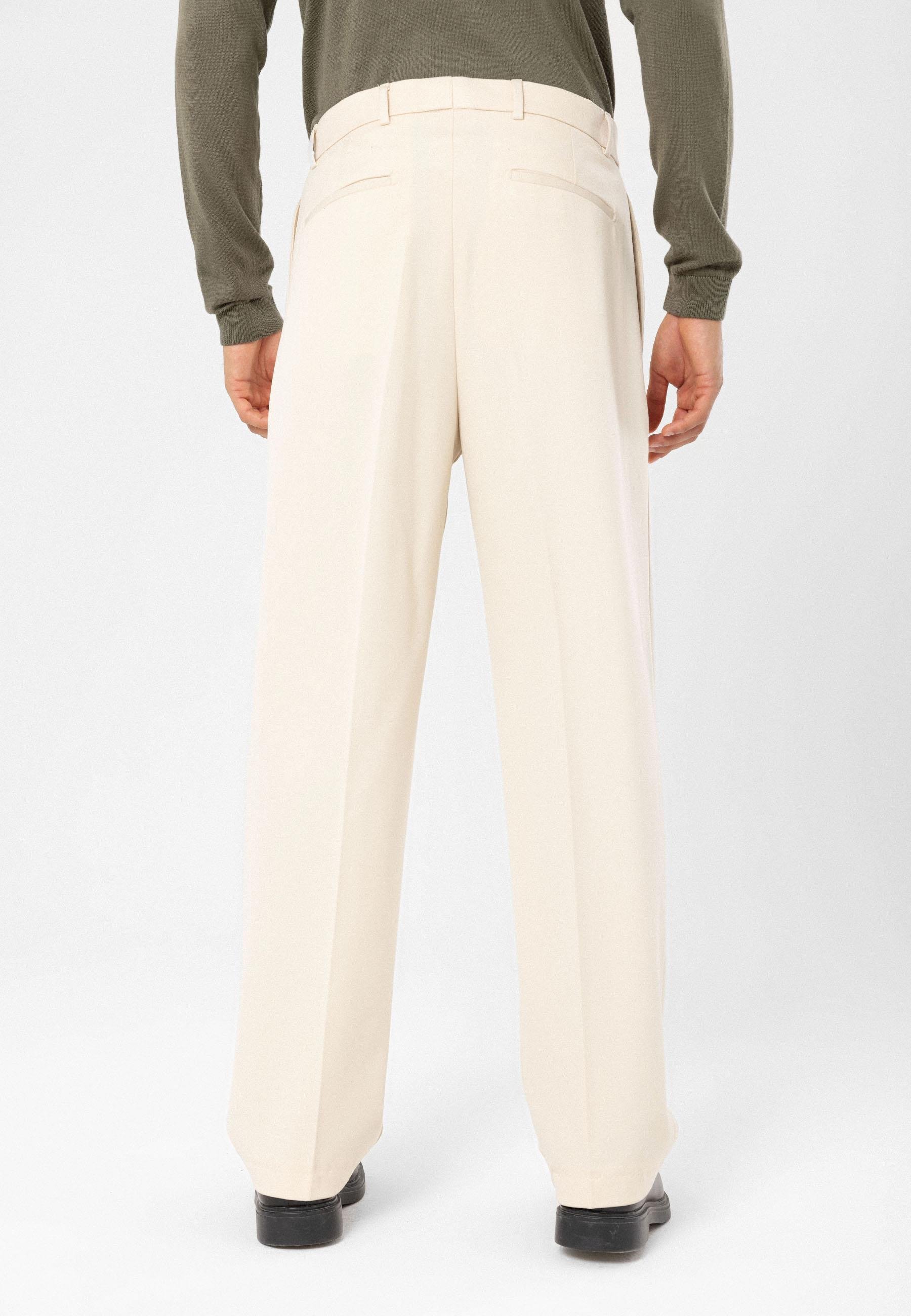 Antioch Koyu Ekru Yüksek Bel Pileli Rahat Kalıp Erkek Pantolon