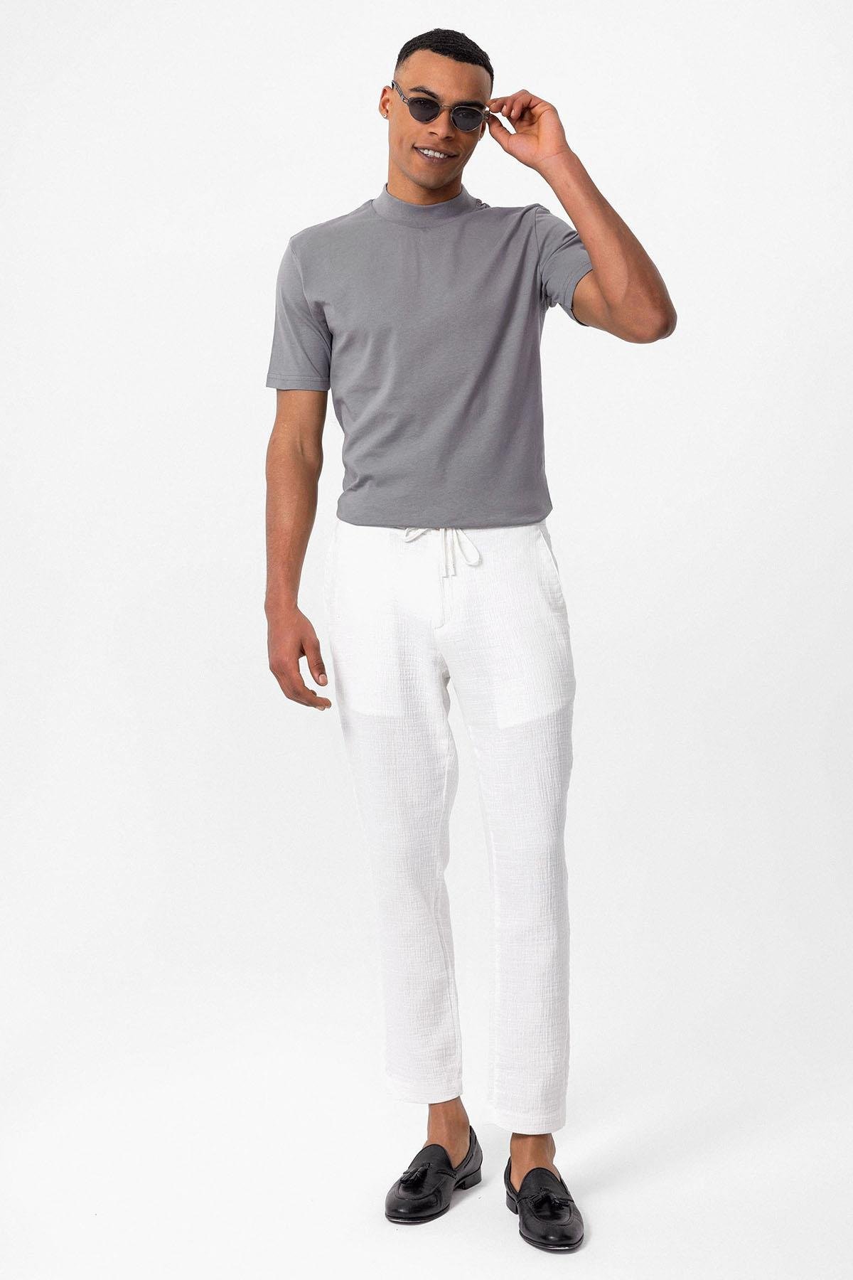 Antioch Koyu Gri Slim Fit Basic T-Shirt
