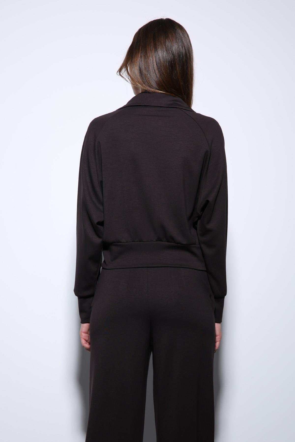 Antioch Koyu Kahve Fermuarlı Kadın Eşofman Takım