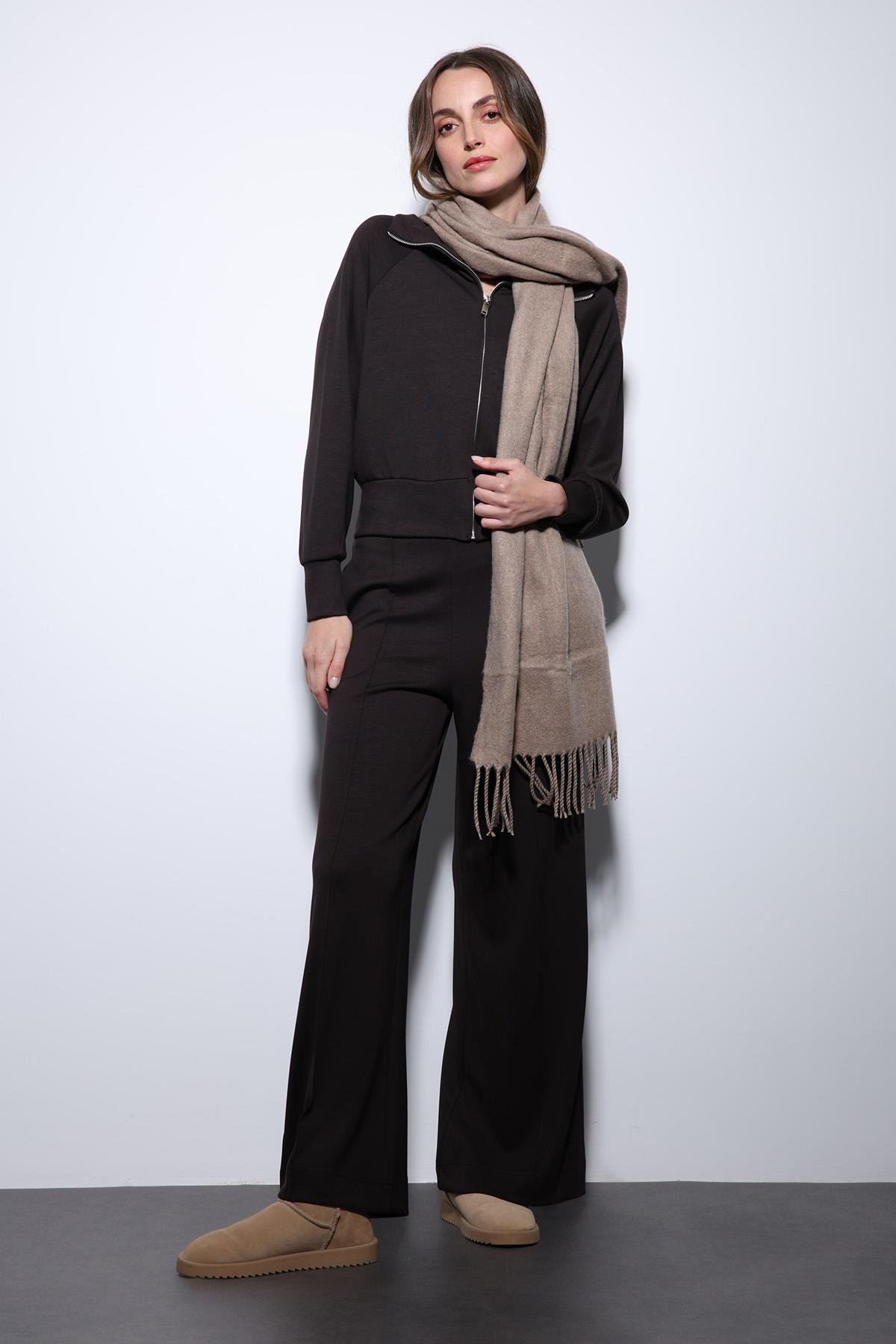 Antioch Koyu Kahve Fermuarlı Kadın Eşofman Takım