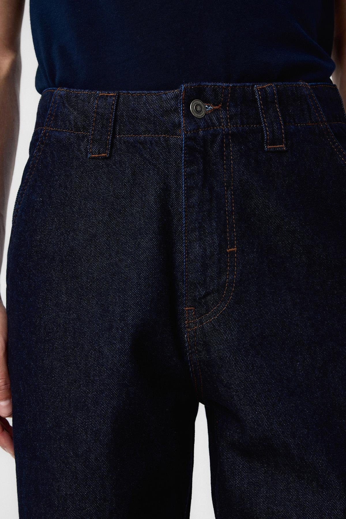 Antioch Koyu Lacivert Relaxed Fit Erkek Kot Pantolon