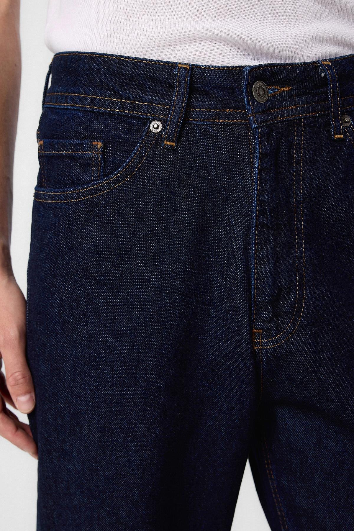 Antioch Koyu Mavi Yüksek Bel Regular Fit Erkek Kot Pantolon