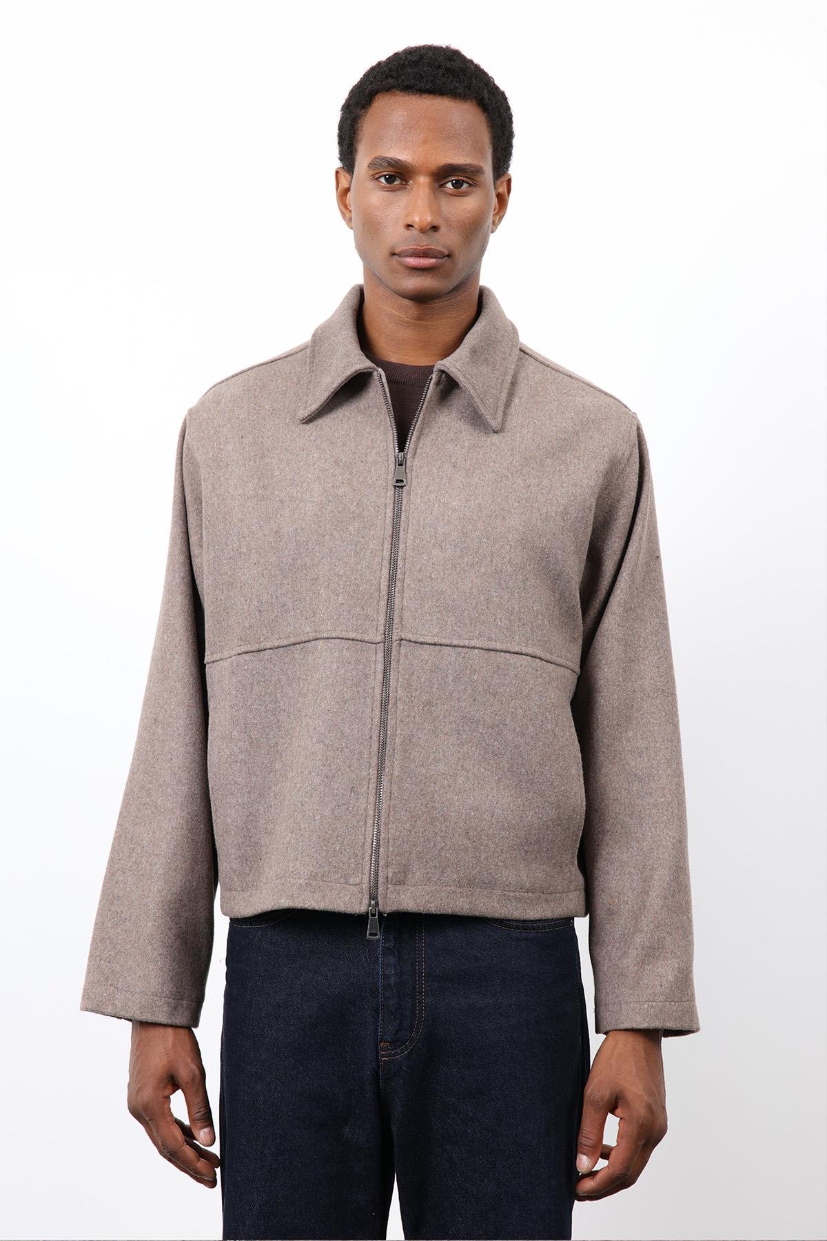 Antioch Koyu Vizon Regular Fit Dokulu Erkek Mont