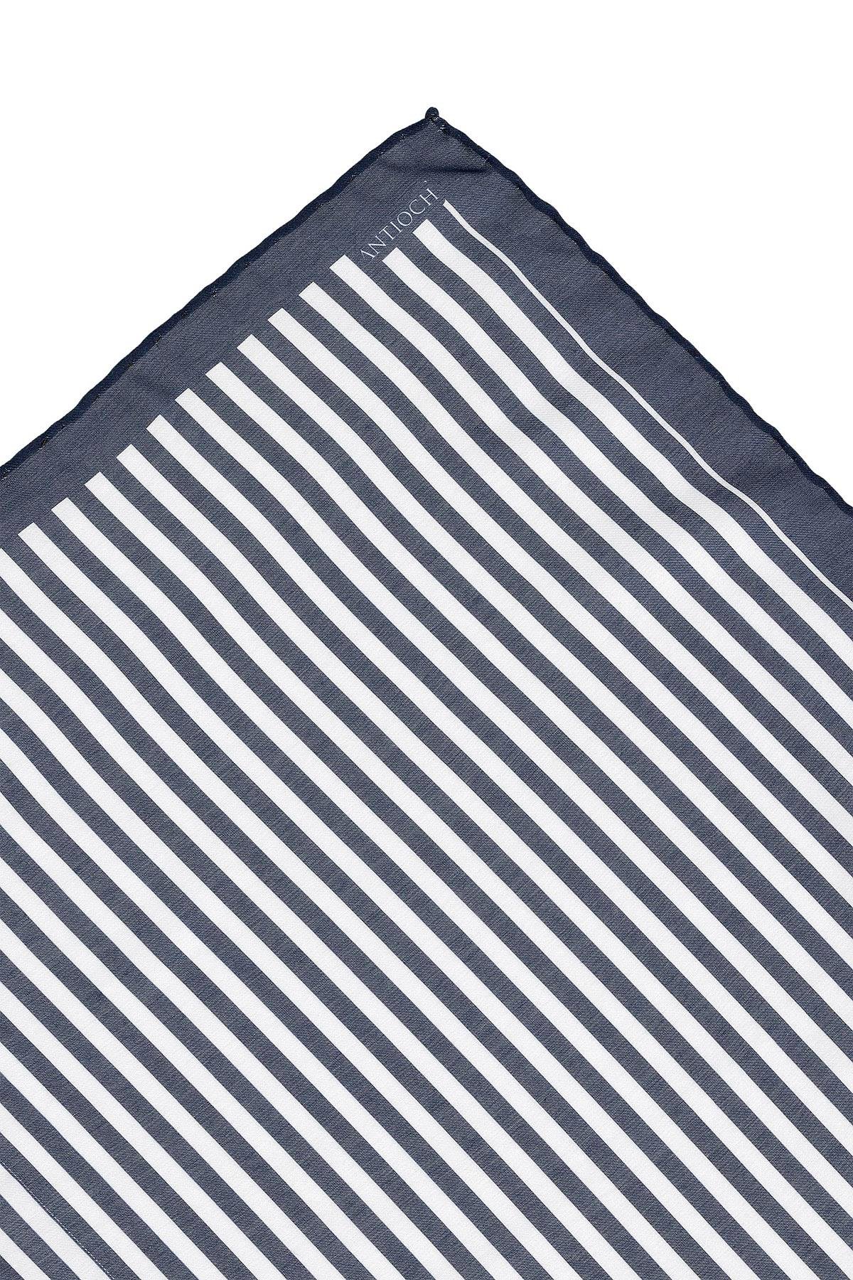 Antioch Lacivert Çizgili Fular