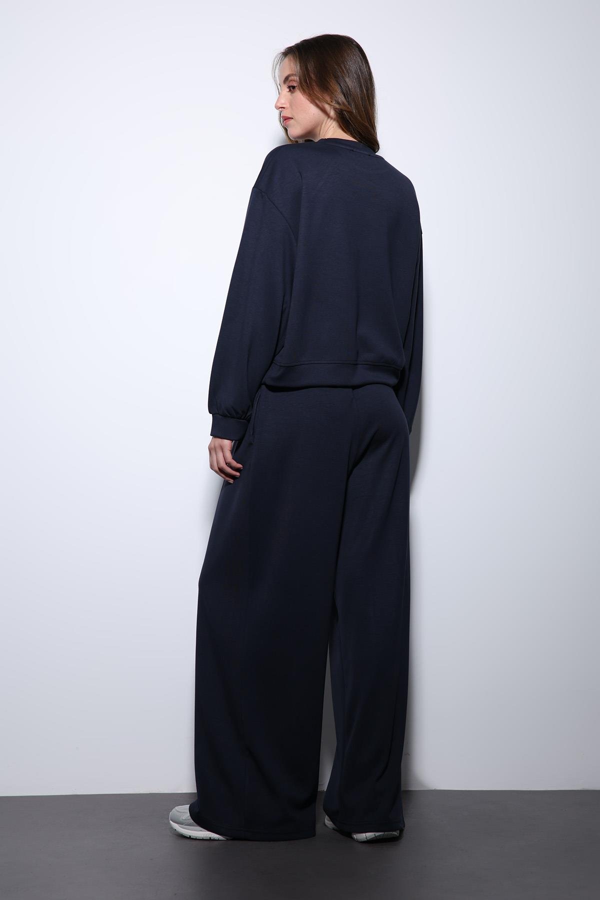 Antioch Lacivert Geniş Paça Relaxed Kadın Takım