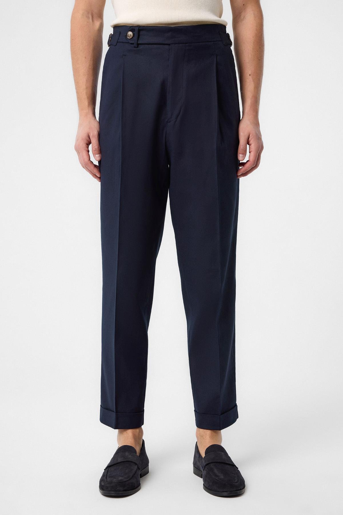 Antioch Lacivert İtalyan Kesim Yüksek Bel Erkek Pantolon