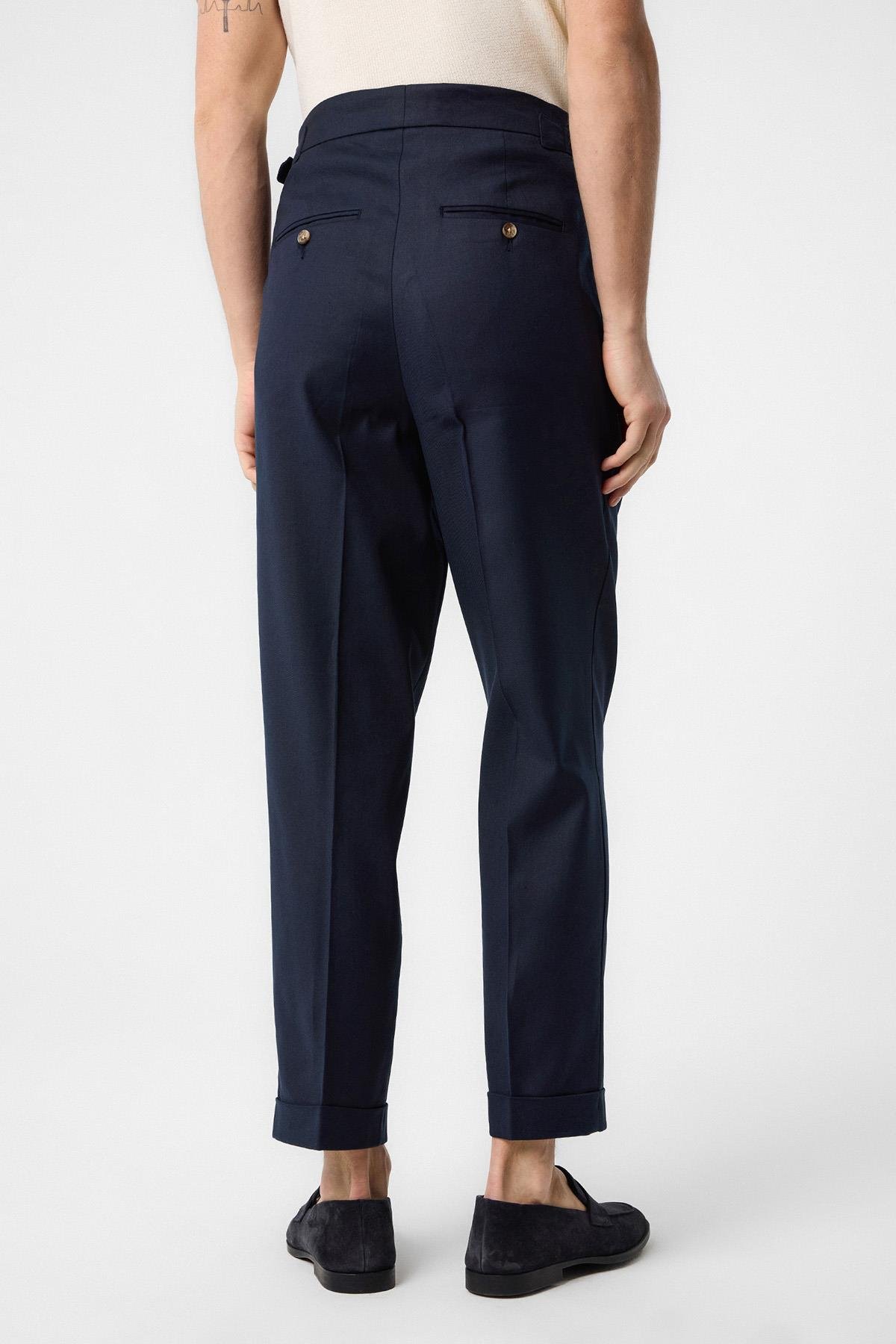 Antioch Lacivert İtalyan Kesim Yüksek Bel Erkek Pantolon